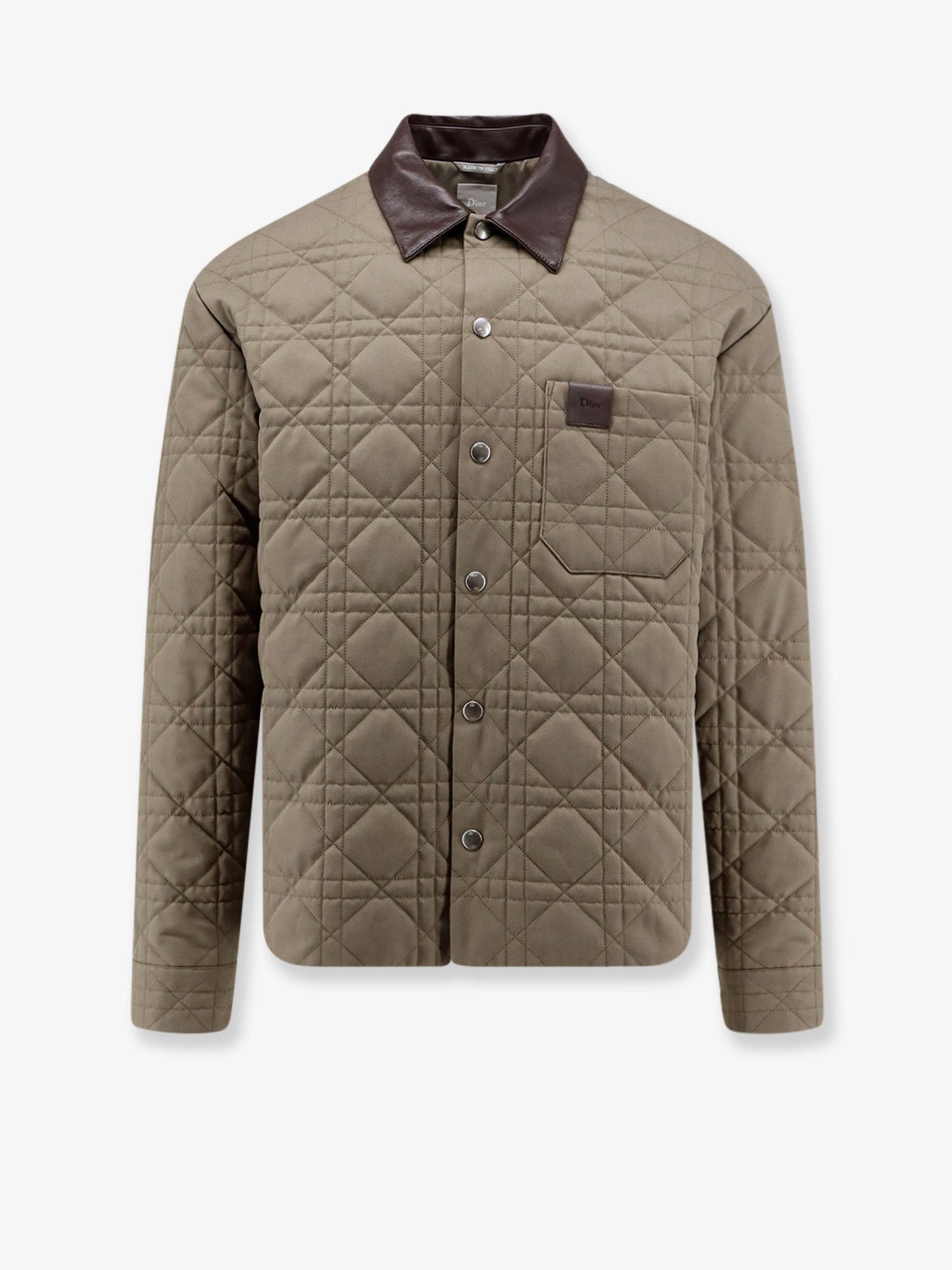 Dior Men Cannage Shirt/Jacket With Dior Patch And Leather Collar CHRISTIAN DIOR