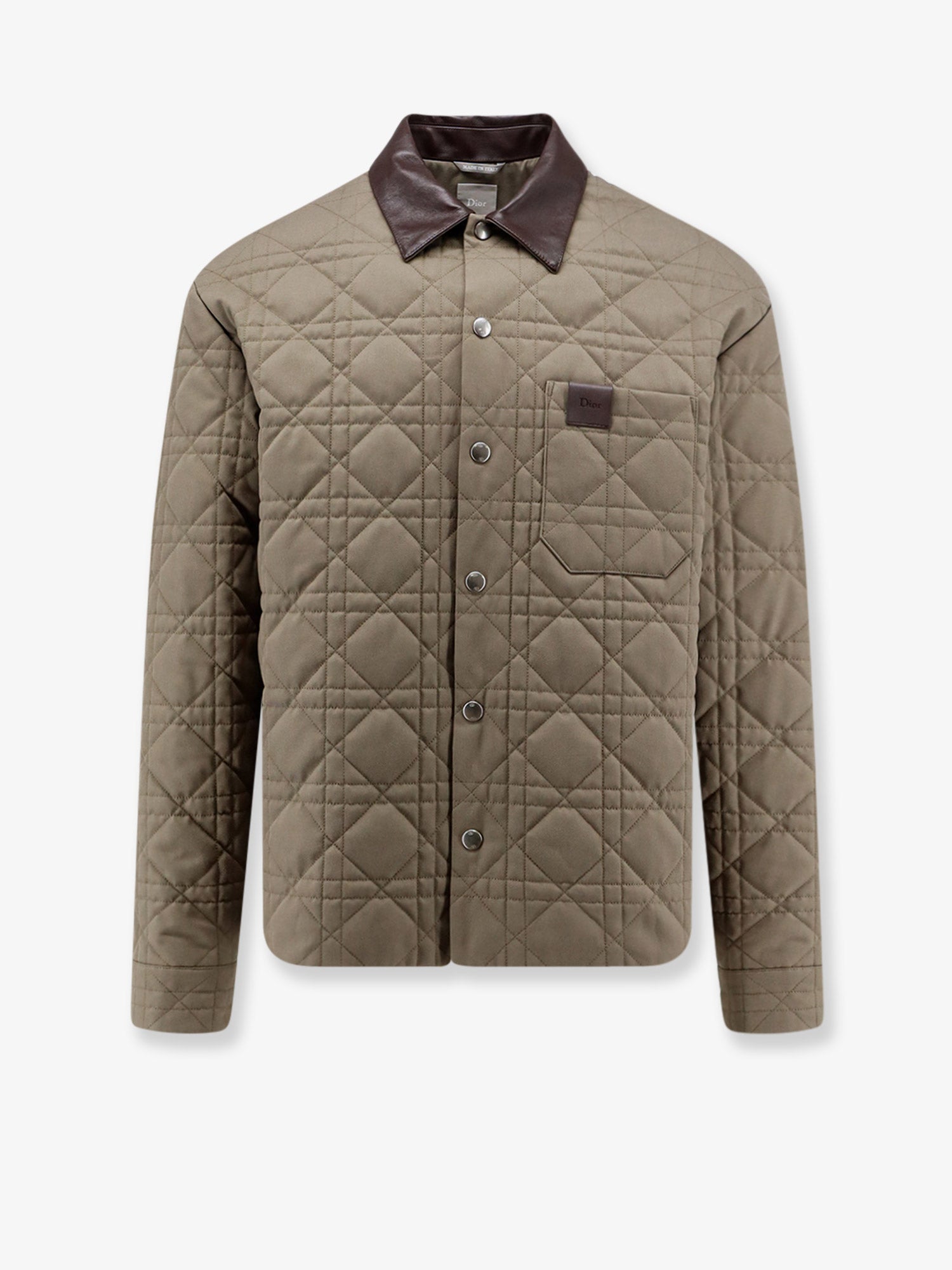 Dior Men Cannage Shirt/Jacket With Dior Patch And Leather Collar CHRISTIAN DIOR