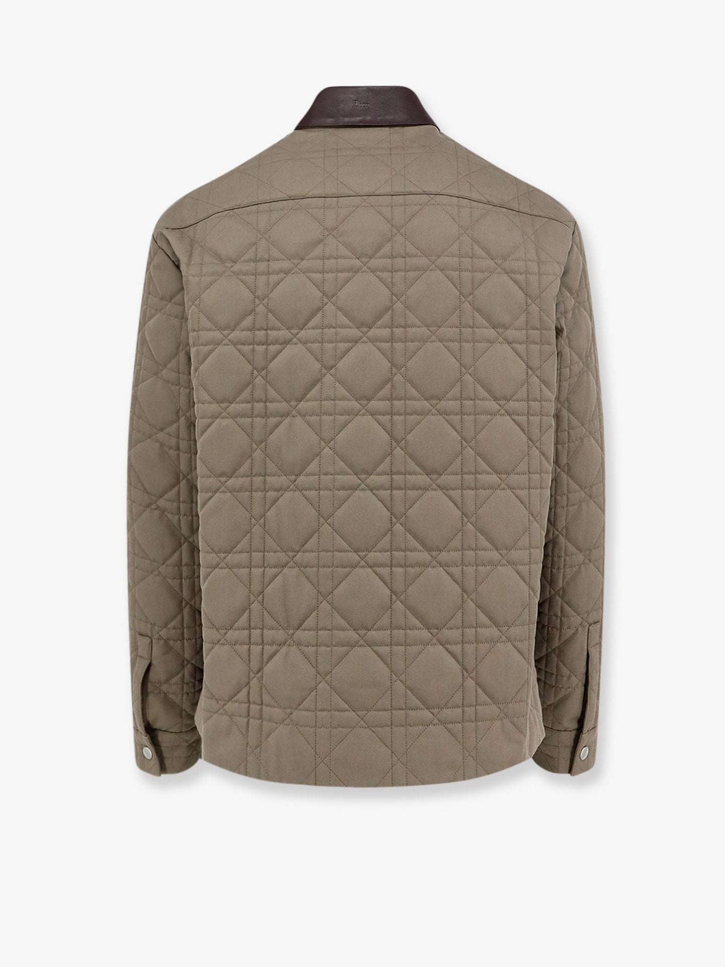 Dior Men Cannage Shirt/Jacket With Dior Patch And Leather Collar CHRISTIAN DIOR