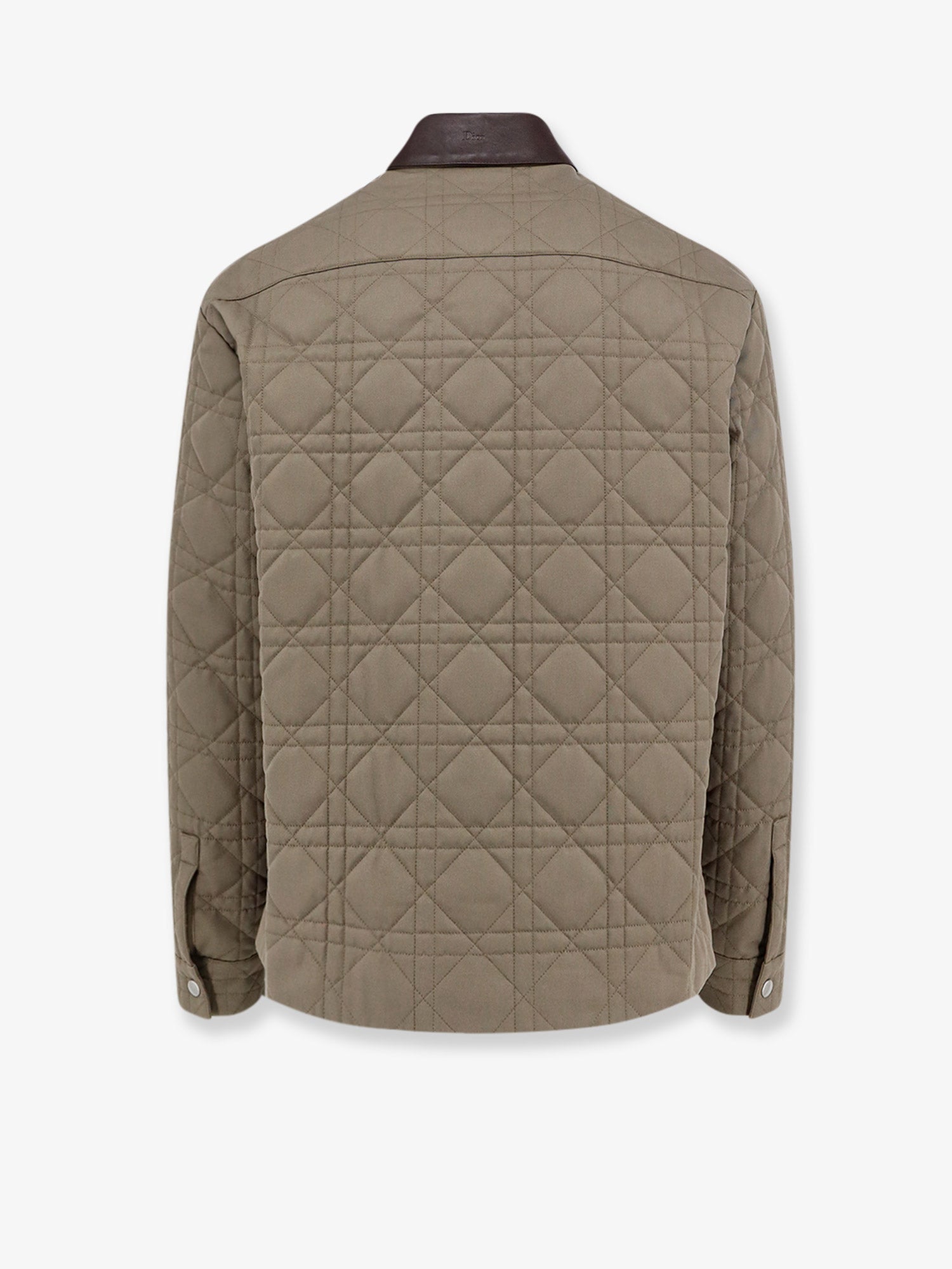 Dior Men Cannage Shirt/Jacket With Dior Patch And Leather Collar CHRISTIAN DIOR