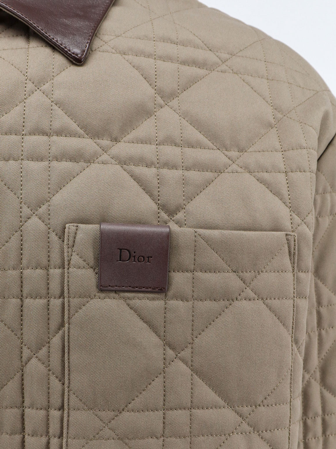 Dior Men Cannage Shirt/Jacket With Dior Patch And Leather Collar CHRISTIAN DIOR