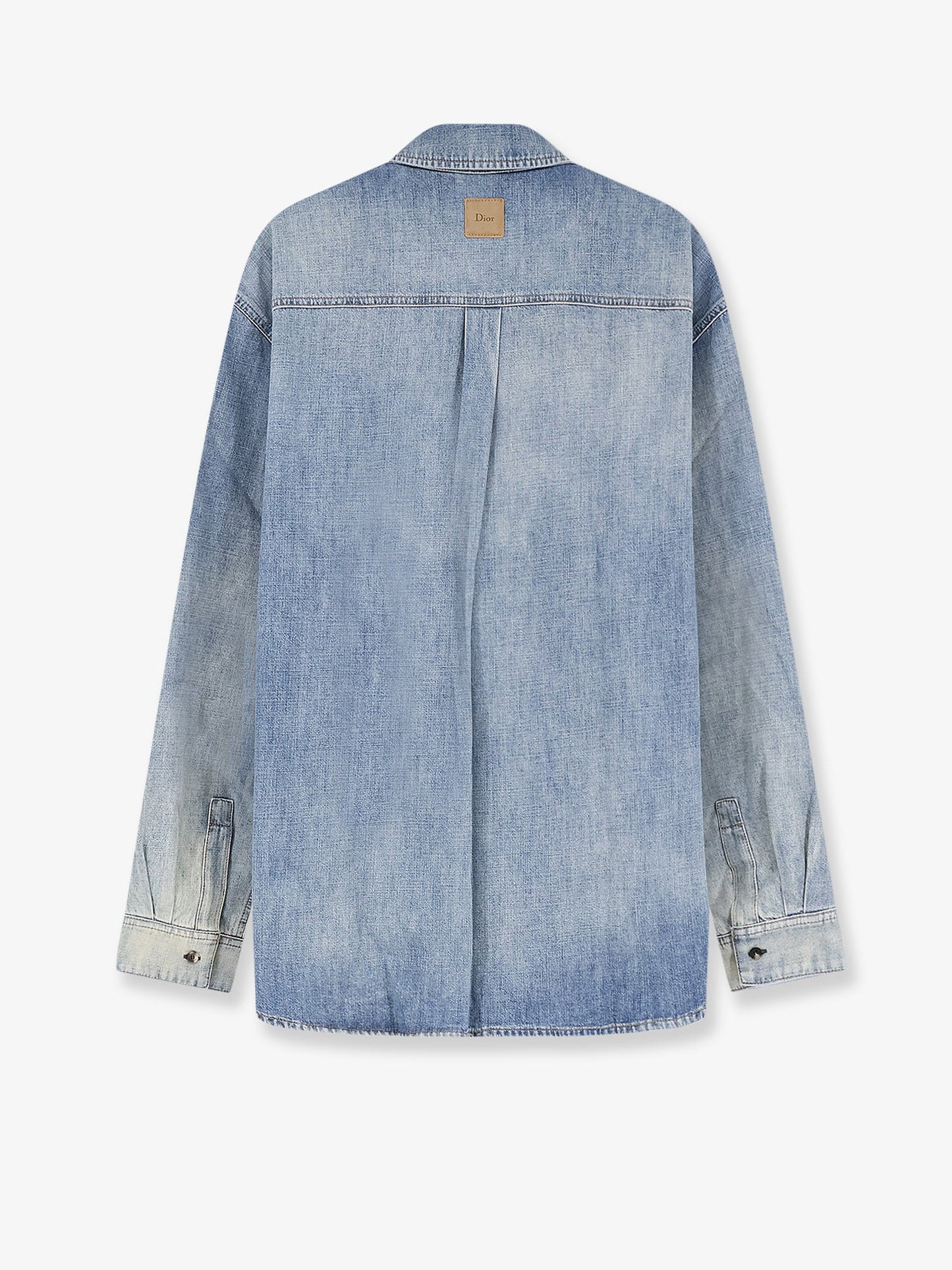 Dior Men Cotton Shirt Jacket With Embroidered Lettering Logo CHRISTIAN DIOR