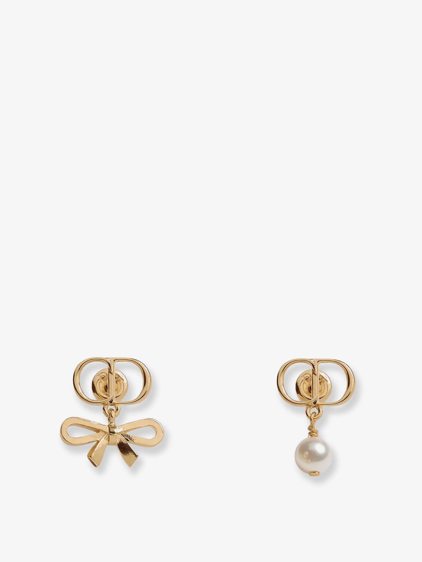 Dior Women Cd Mini Bow Brass Earrings CHRISTIAN DIOR