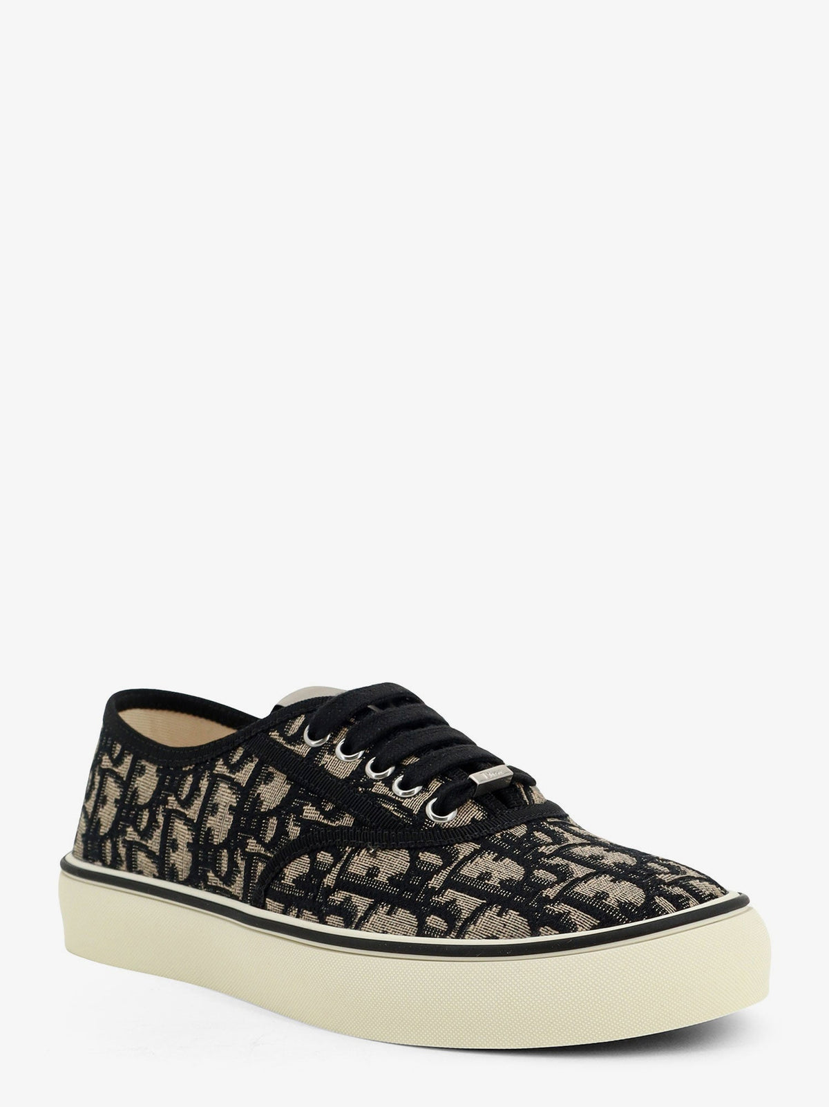 Dior Women Dior Saltwind Cotton Sneakers With Dior Oblique Embroidery CHRISTIAN DIOR