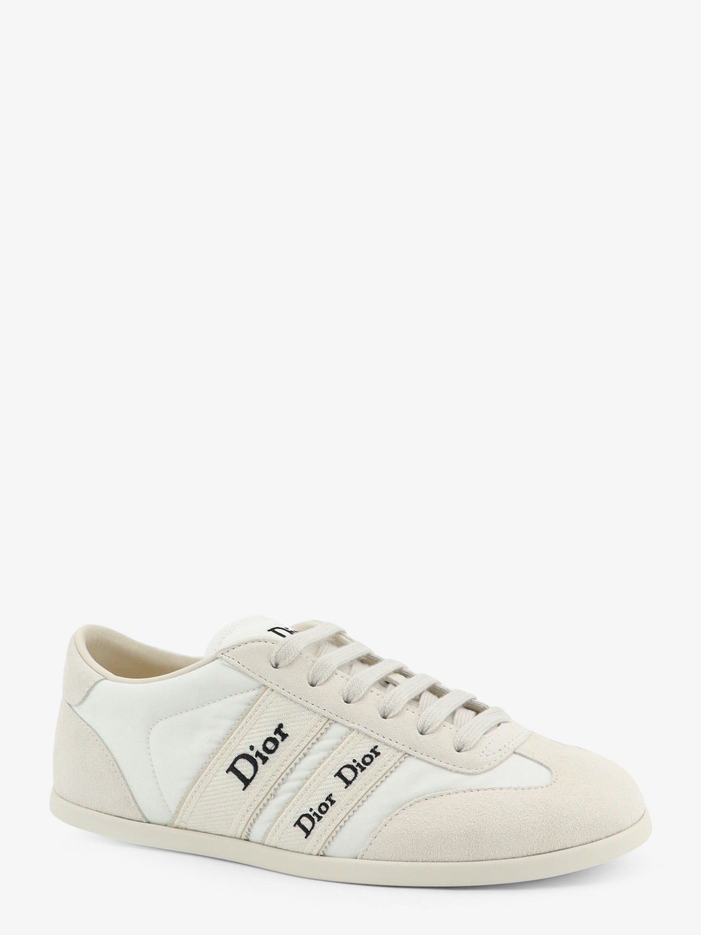 Dior Women Leather Ribbon Sneakers With Embroidered Logo On The Side CHRISTIAN DIOR
