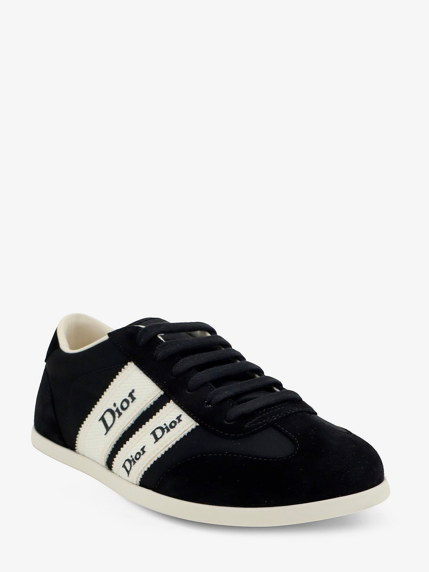 Dior Women Leather Ribbon Sneakers With Embroidered Logo On The Side CHRISTIAN DIOR