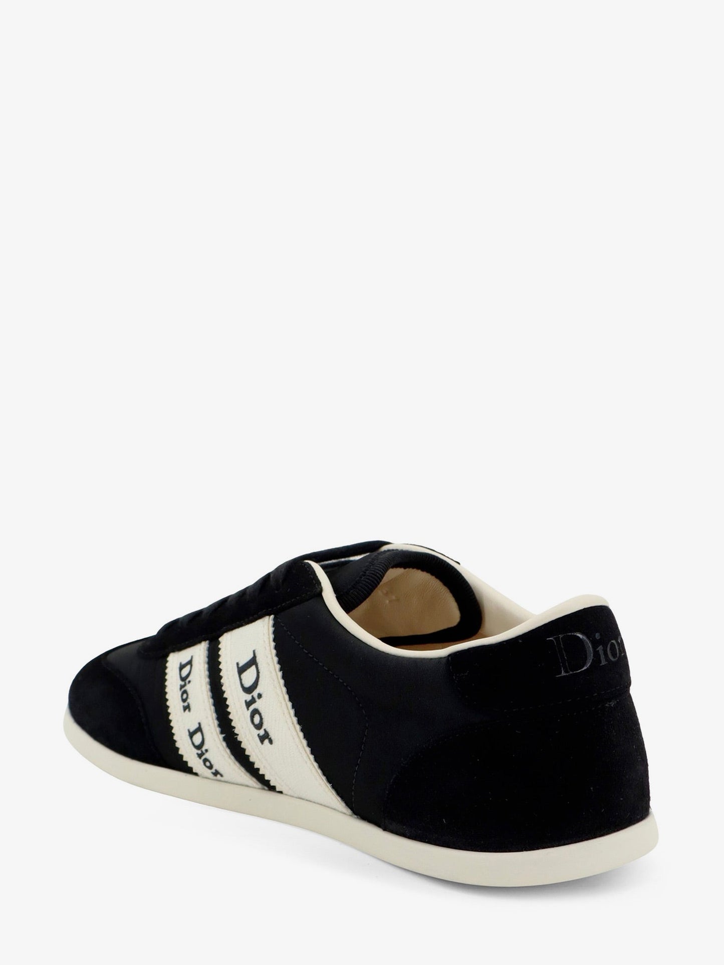 Dior Women Leather Ribbon Sneakers With Embroidered Logo On The Side CHRISTIAN DIOR