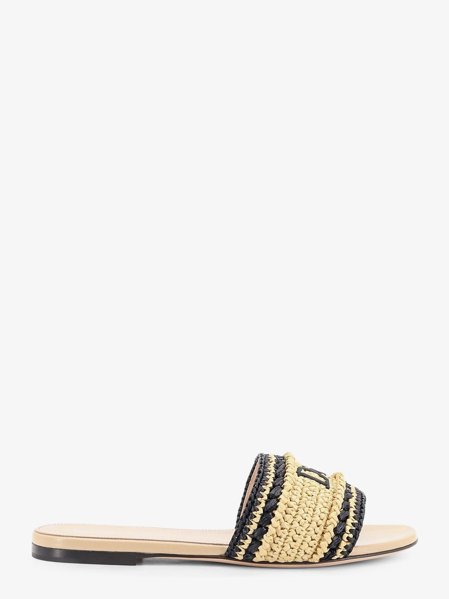 Dior Women Dior Woven Dioriviera Technical Fabric And Crochet Raffia Sandals CHRISTIAN DIOR