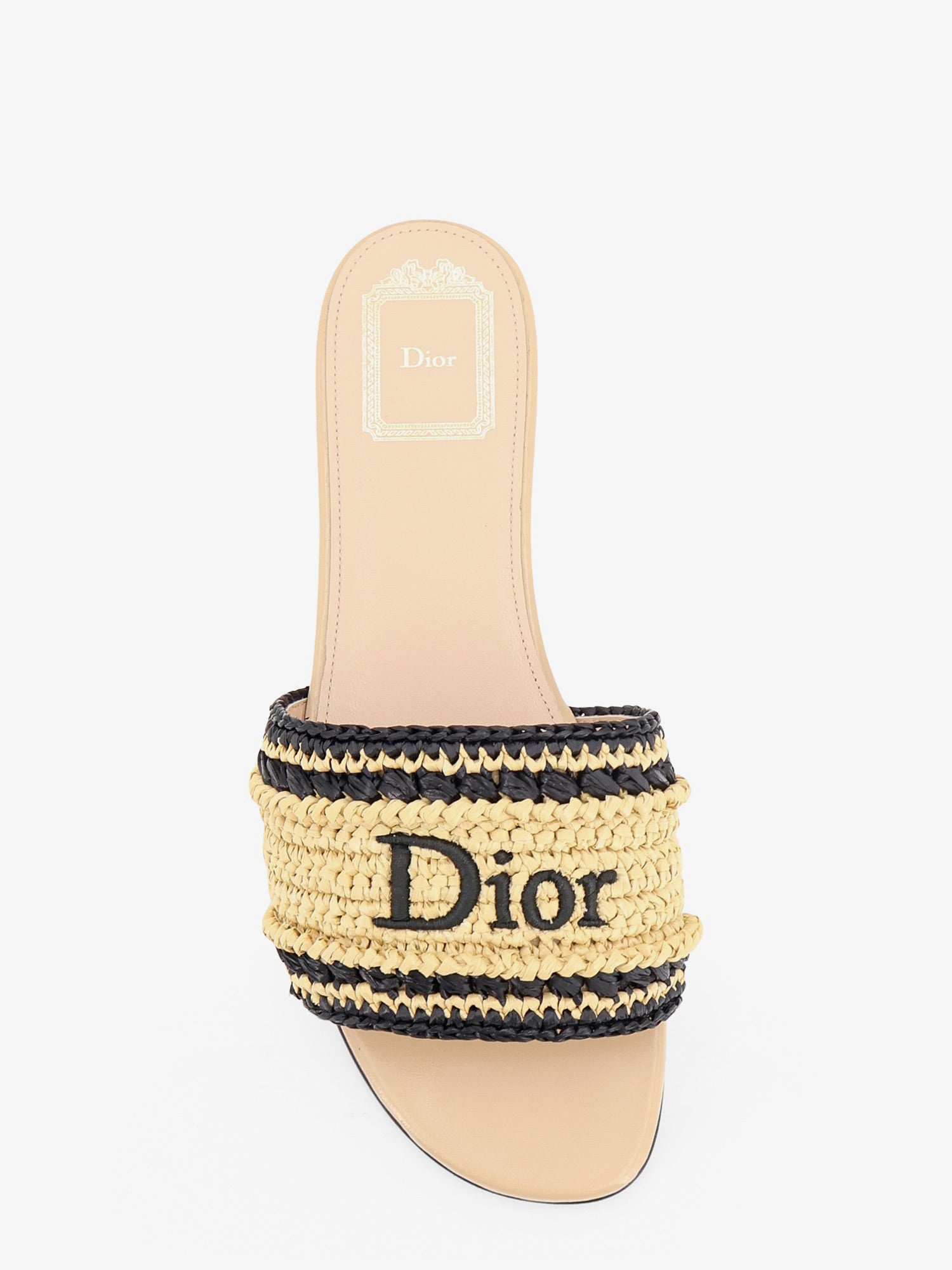Dior Women Dior Woven Dioriviera Technical Fabric And Crochet Raffia Sandals CHRISTIAN DIOR