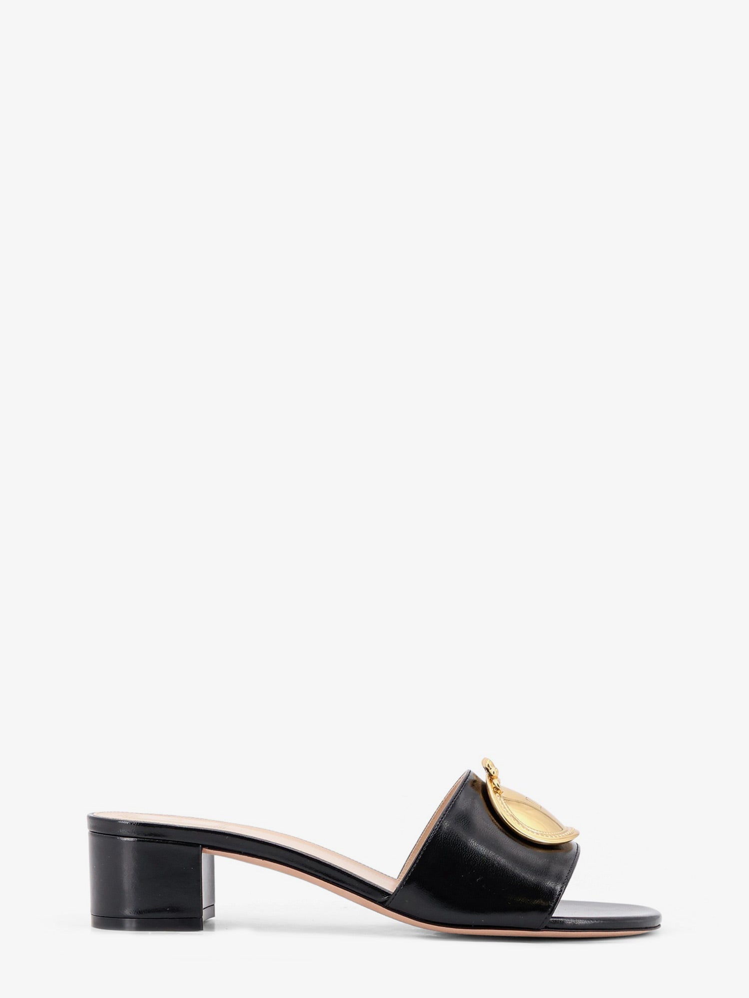 Dior Women Leather Sandals With Dior Medaillon Logo CHRISTIAN DIOR