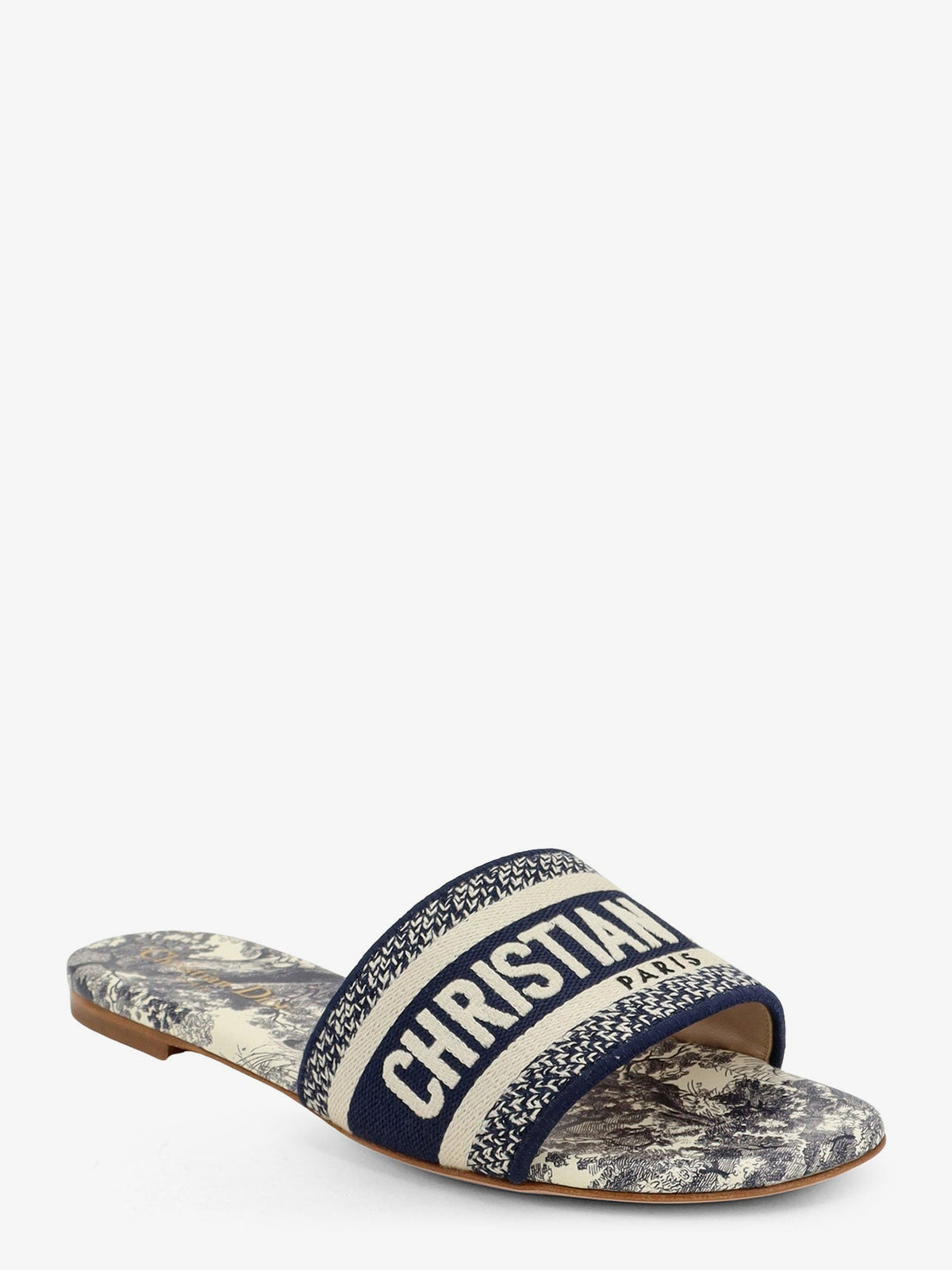 Dior Women Dway Sandals In Cotton With Toile De Jouy Motif CHRISTIAN DIOR