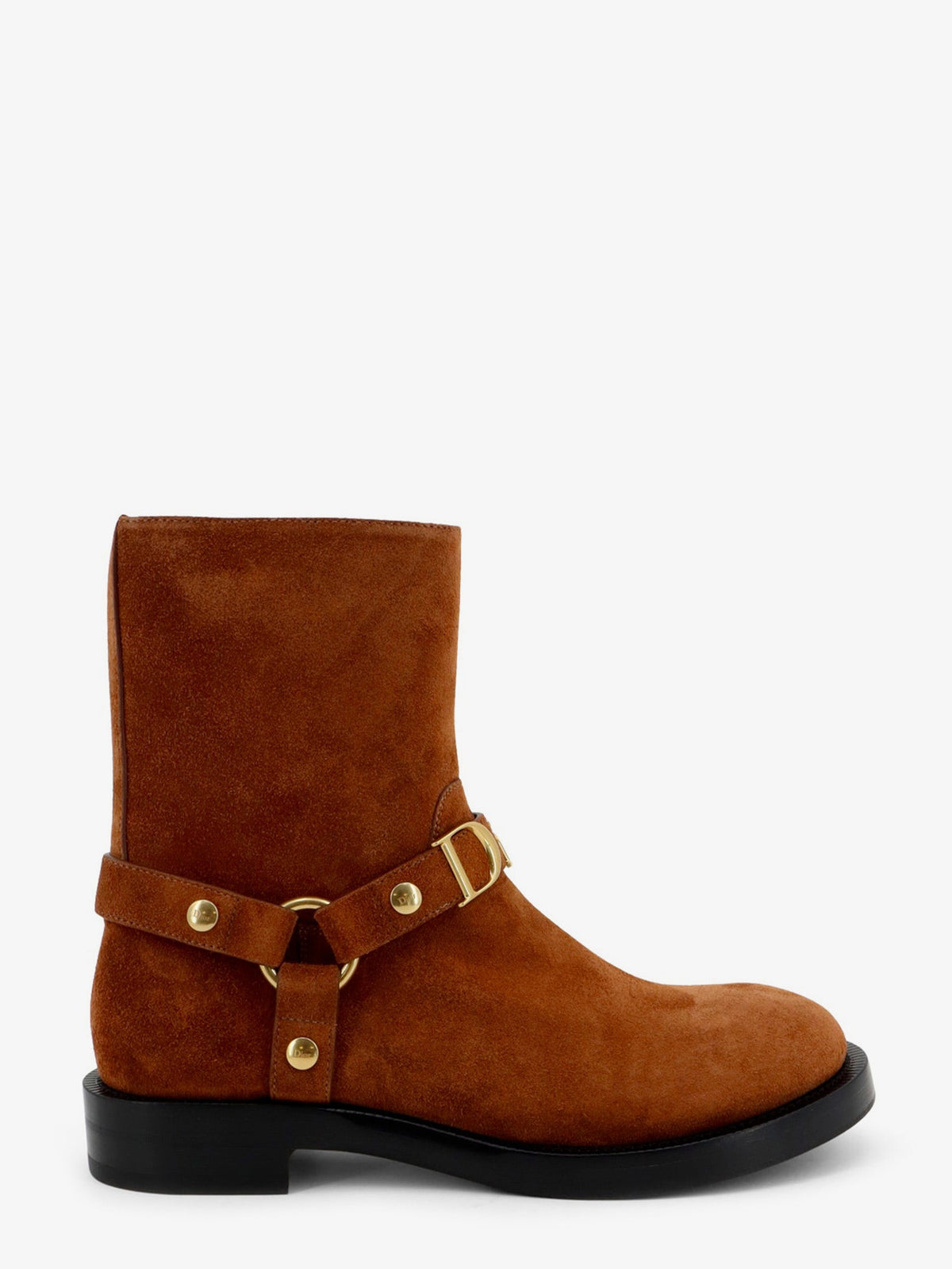 Dior Women Suede Boots With Metal Lettering Logo