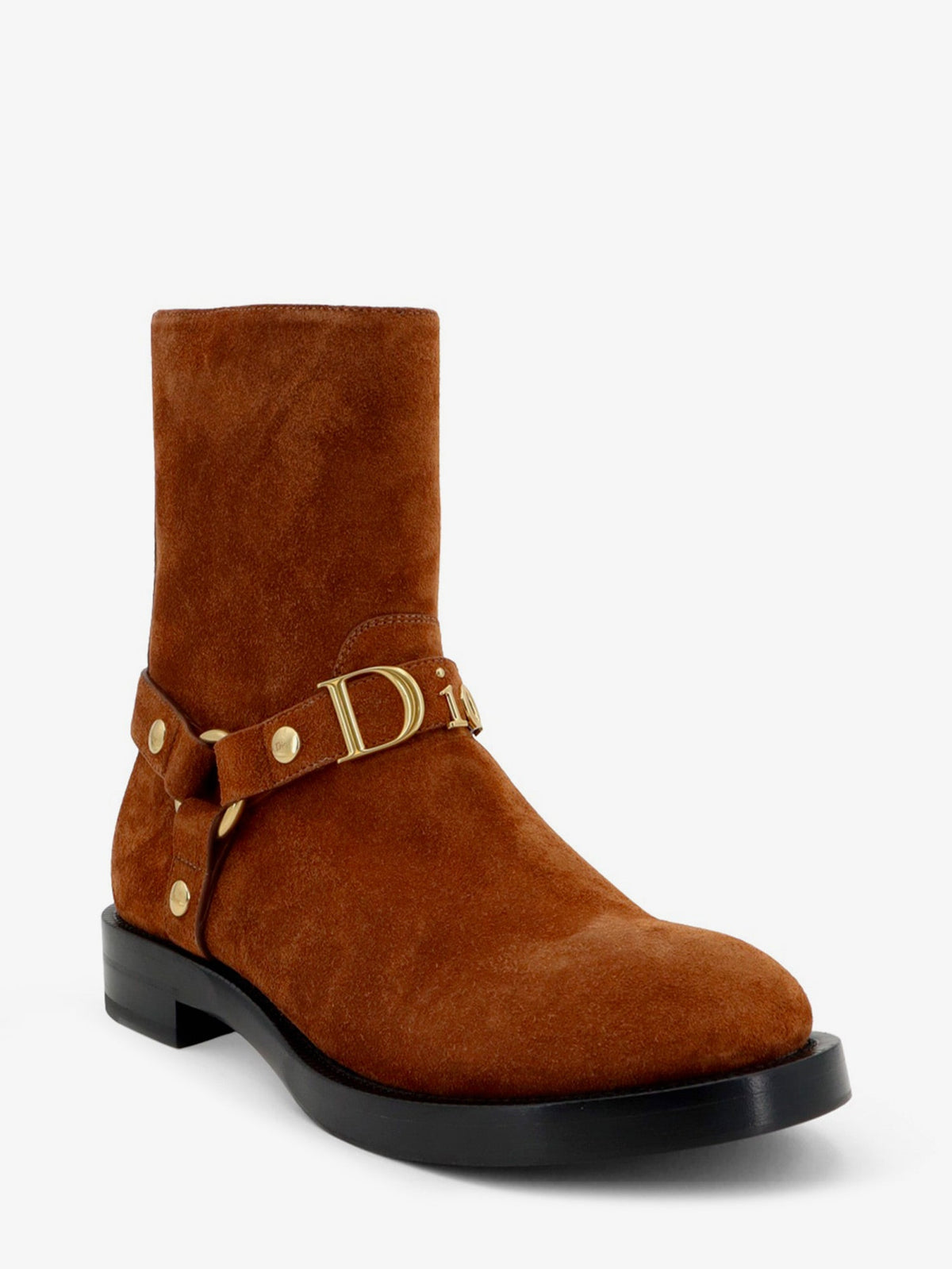 Dior Women Suede Boots With Metal Lettering Logo