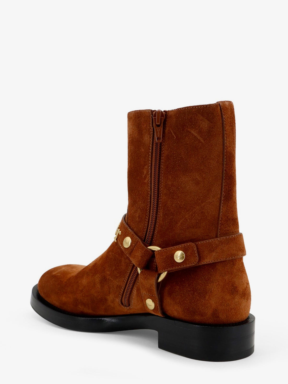 Dior Women Suede Boots With Metal Lettering Logo
