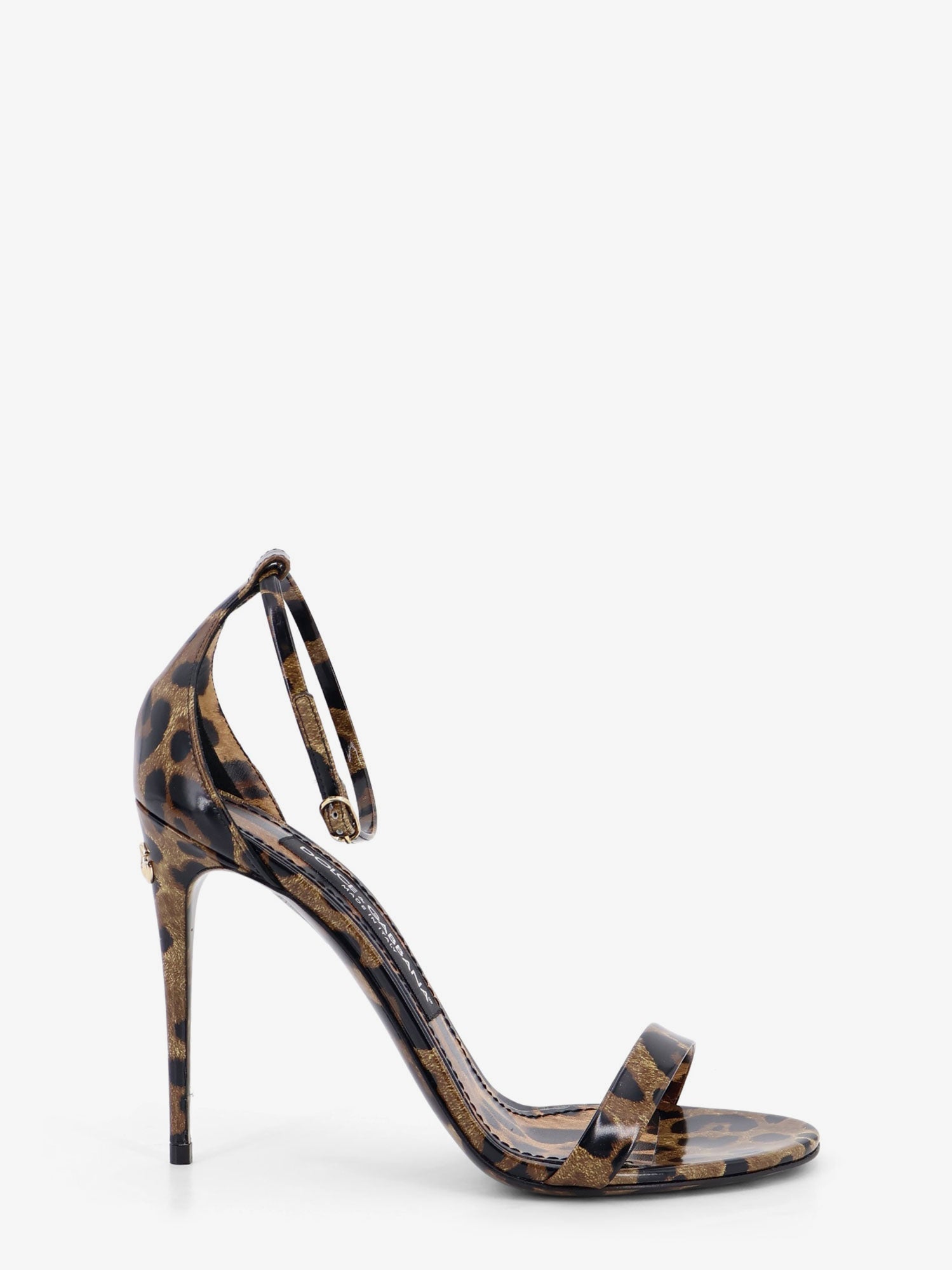 Dolce & Gabbana Women Leather Sandals With Leo Print DOLCE & GABBANA