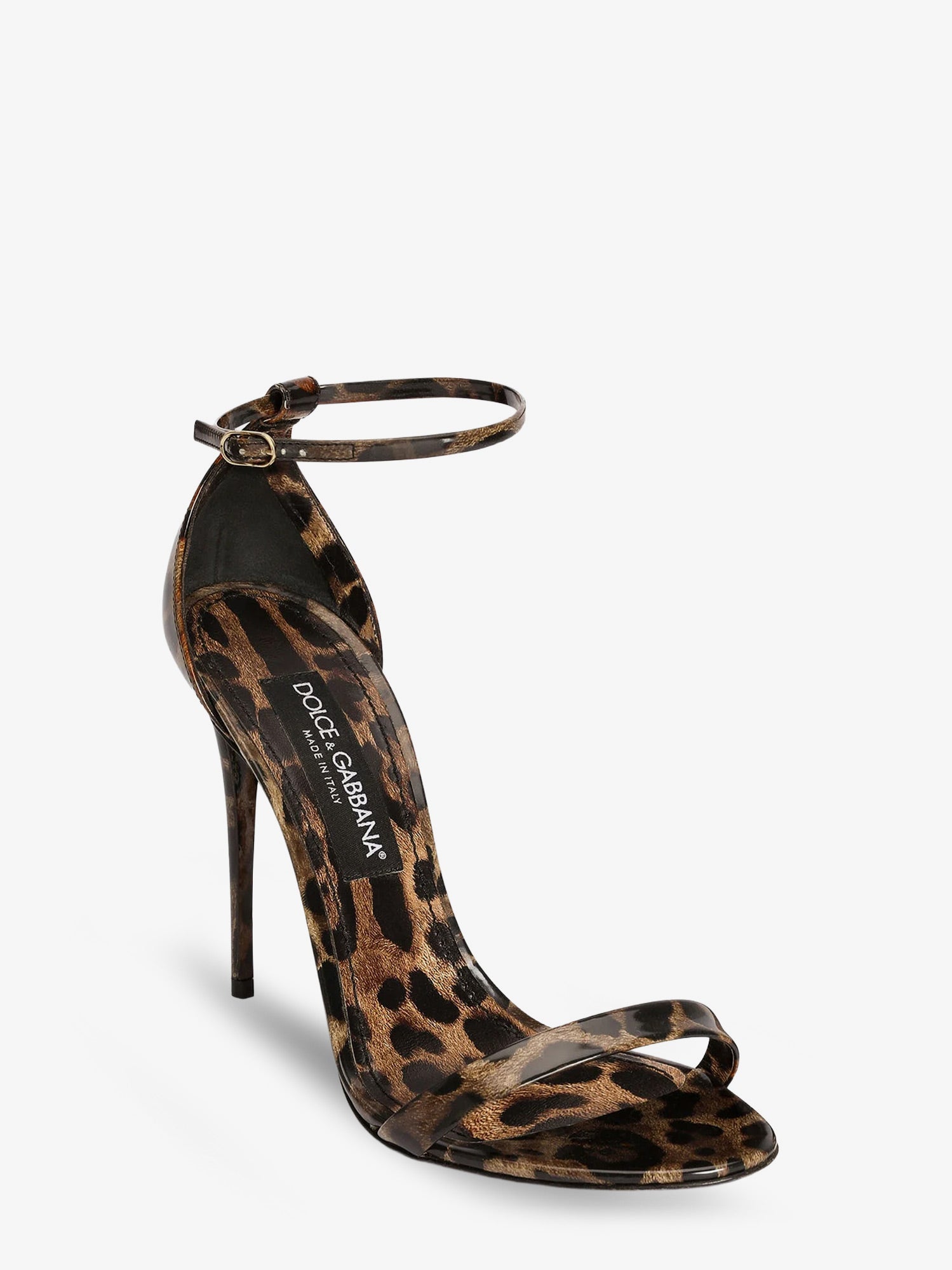 Dolce & Gabbana Women Leather Sandals With Leo Print DOLCE & GABBANA