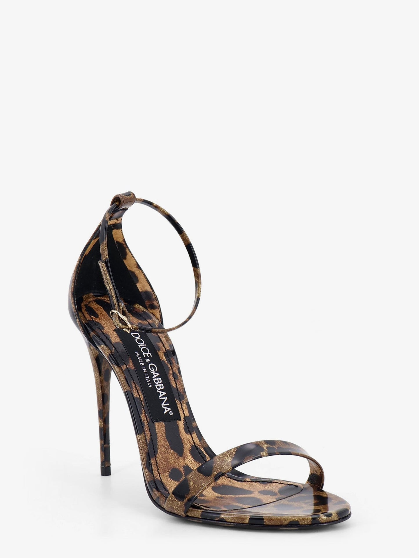 Dolce & Gabbana Women Leather Sandals With Leo Print DOLCE & GABBANA