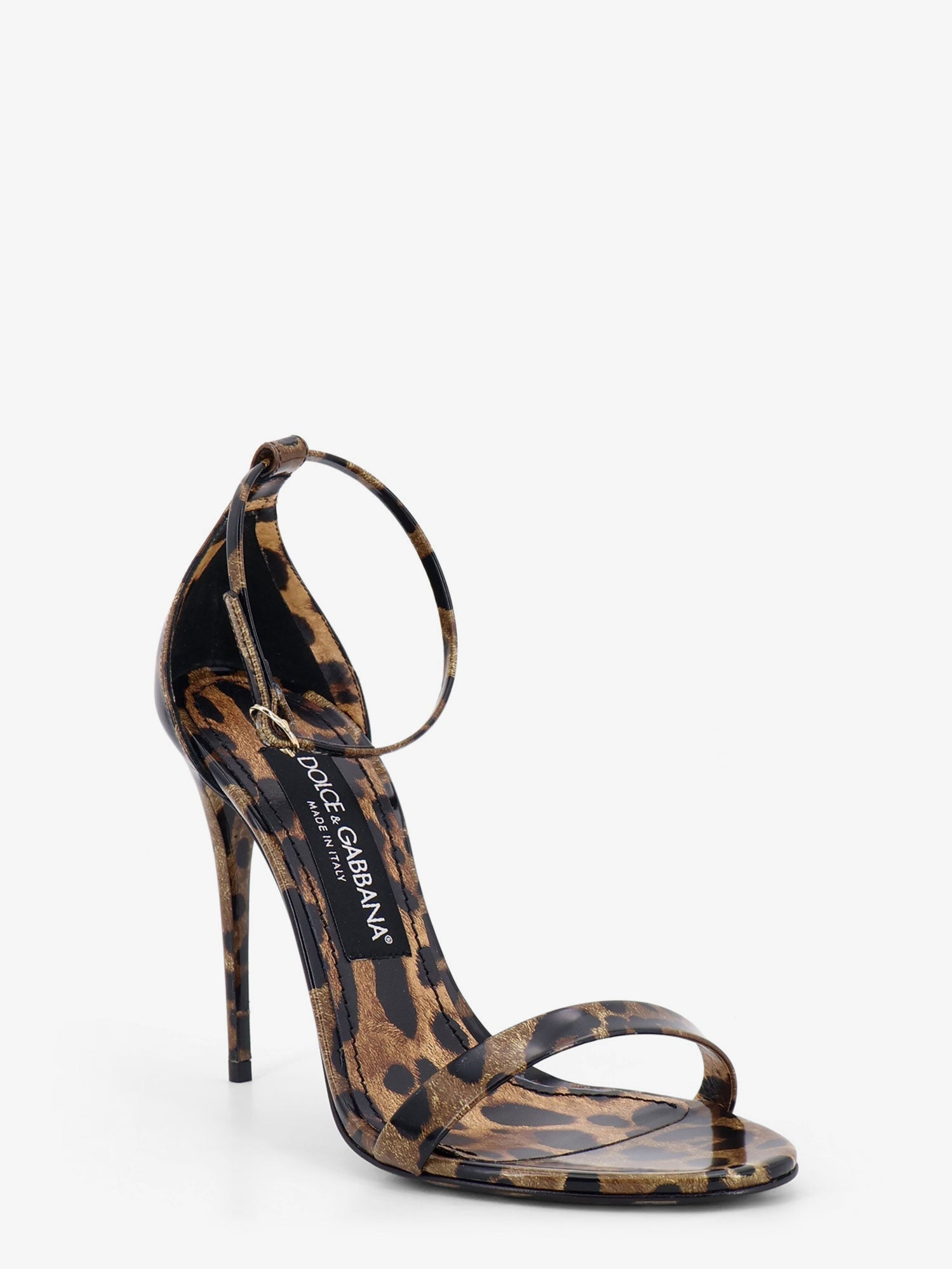 Dolce & Gabbana Women Leather Sandals With Leo Print DOLCE & GABBANA