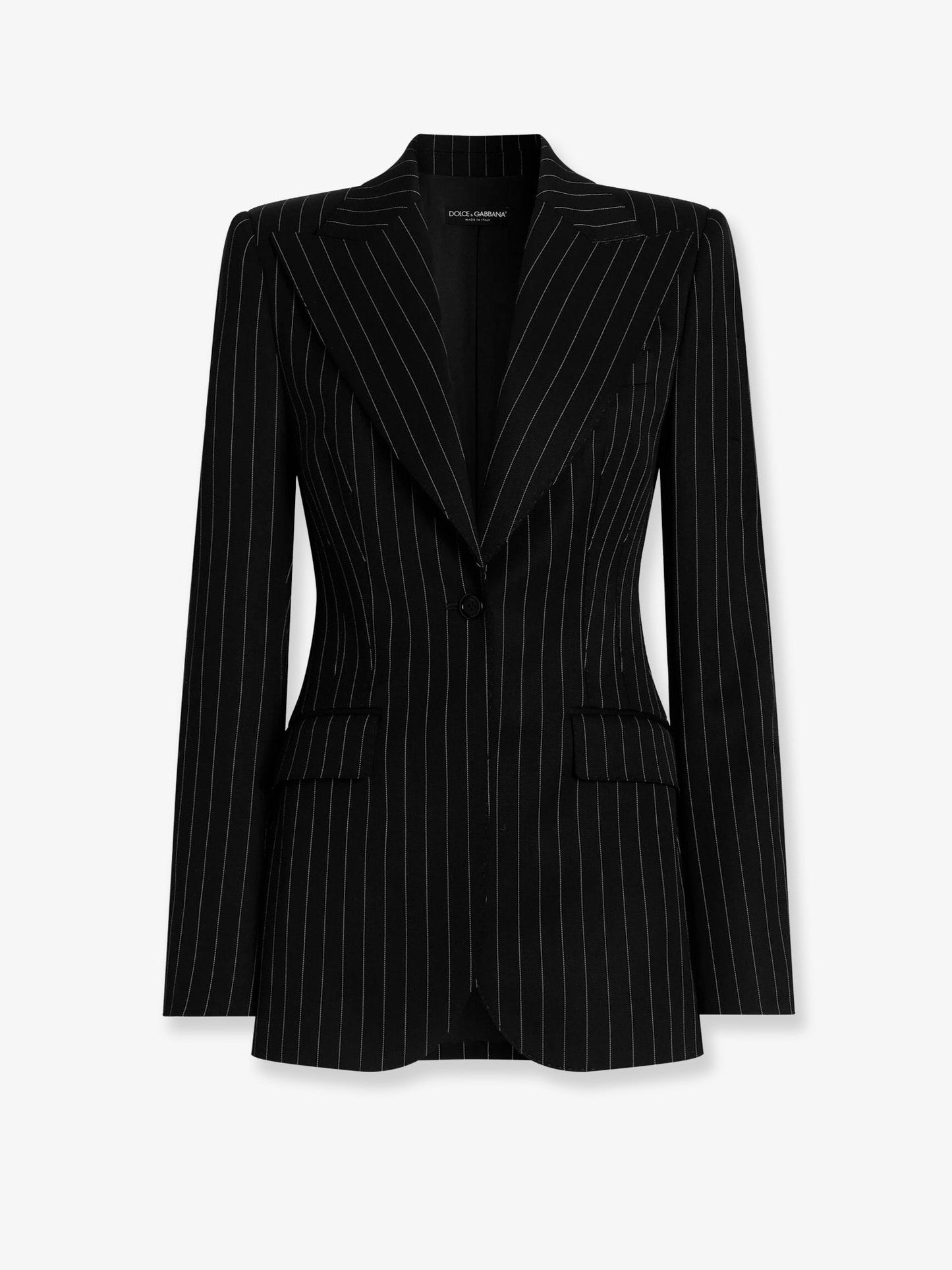 Dolce & Gabbana Women Pinstriped Stretch Virgin Wool Blazer DOLCE & GABBANA