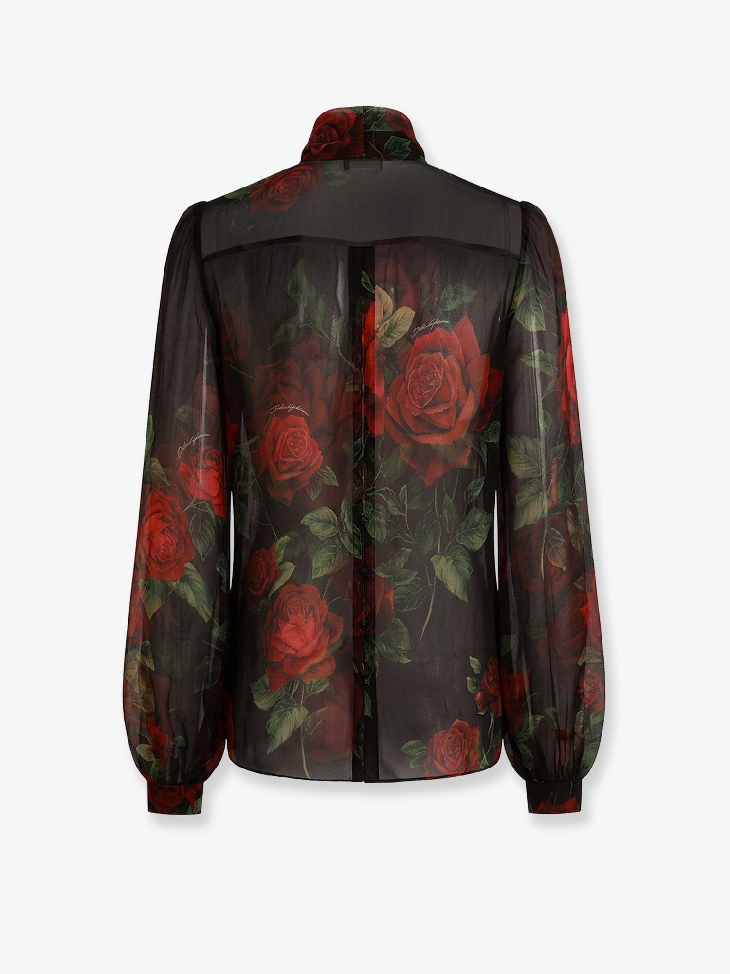 Dolce & Gabbana Women Chiffon Shirt With Rose Print DOLCE & GABBANA