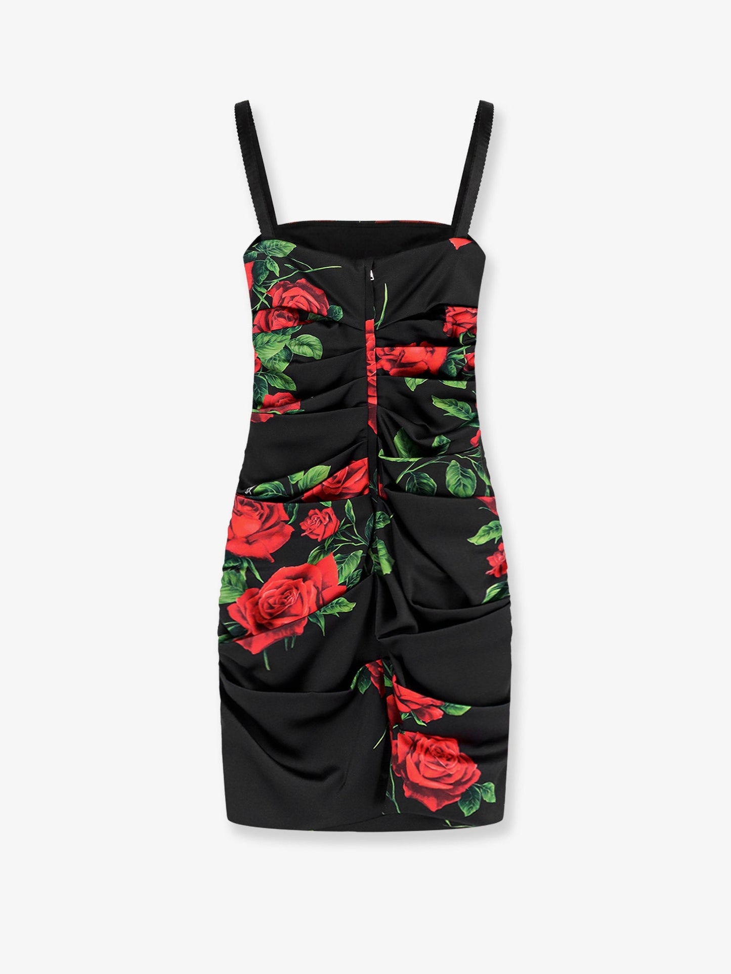 Dolce & Gabbana Women Short Satin Dress With Rose Print DOLCE & GABBANA