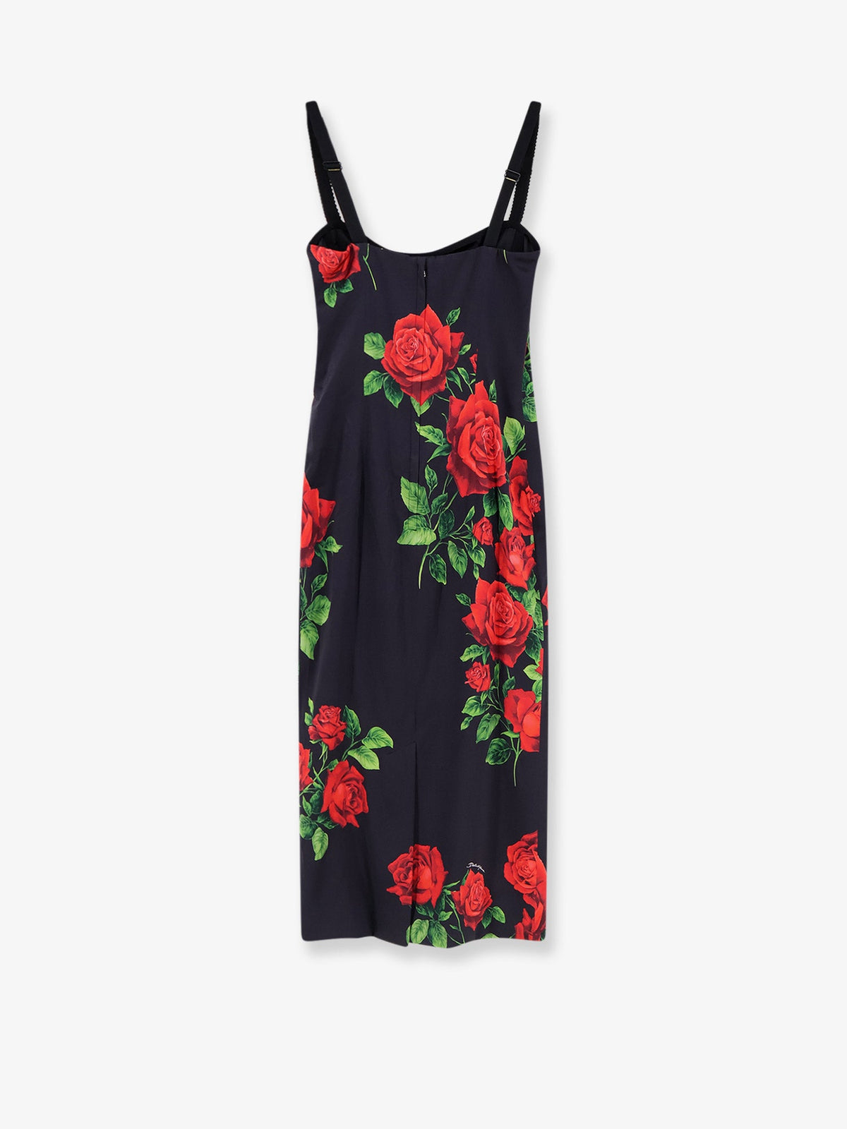 Dolce & Gabbana Women Stretch Silk Dress With Iconic Rose Print DOLCE & GABBANA