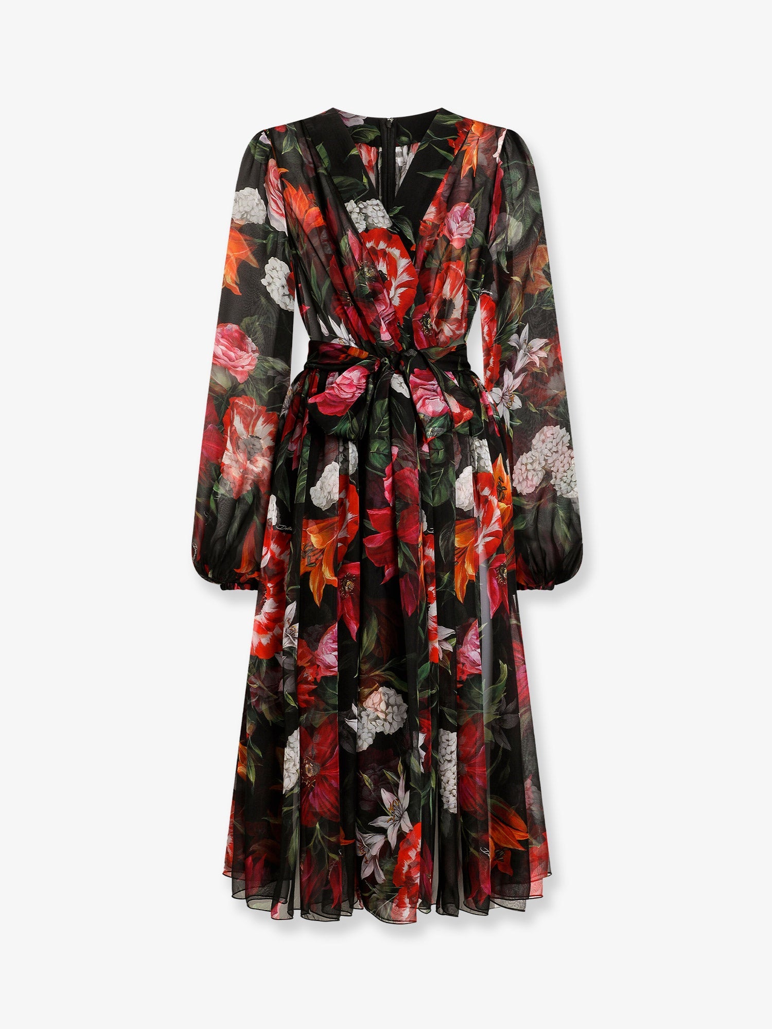 Dolce & Gabbana Women Chiffon Dress With Floral Print DOLCE & GABBANA