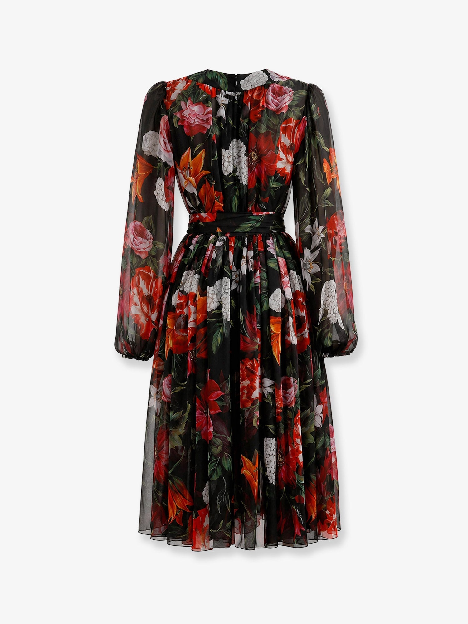 Dolce & Gabbana Women Chiffon Dress With Floral Print DOLCE & GABBANA