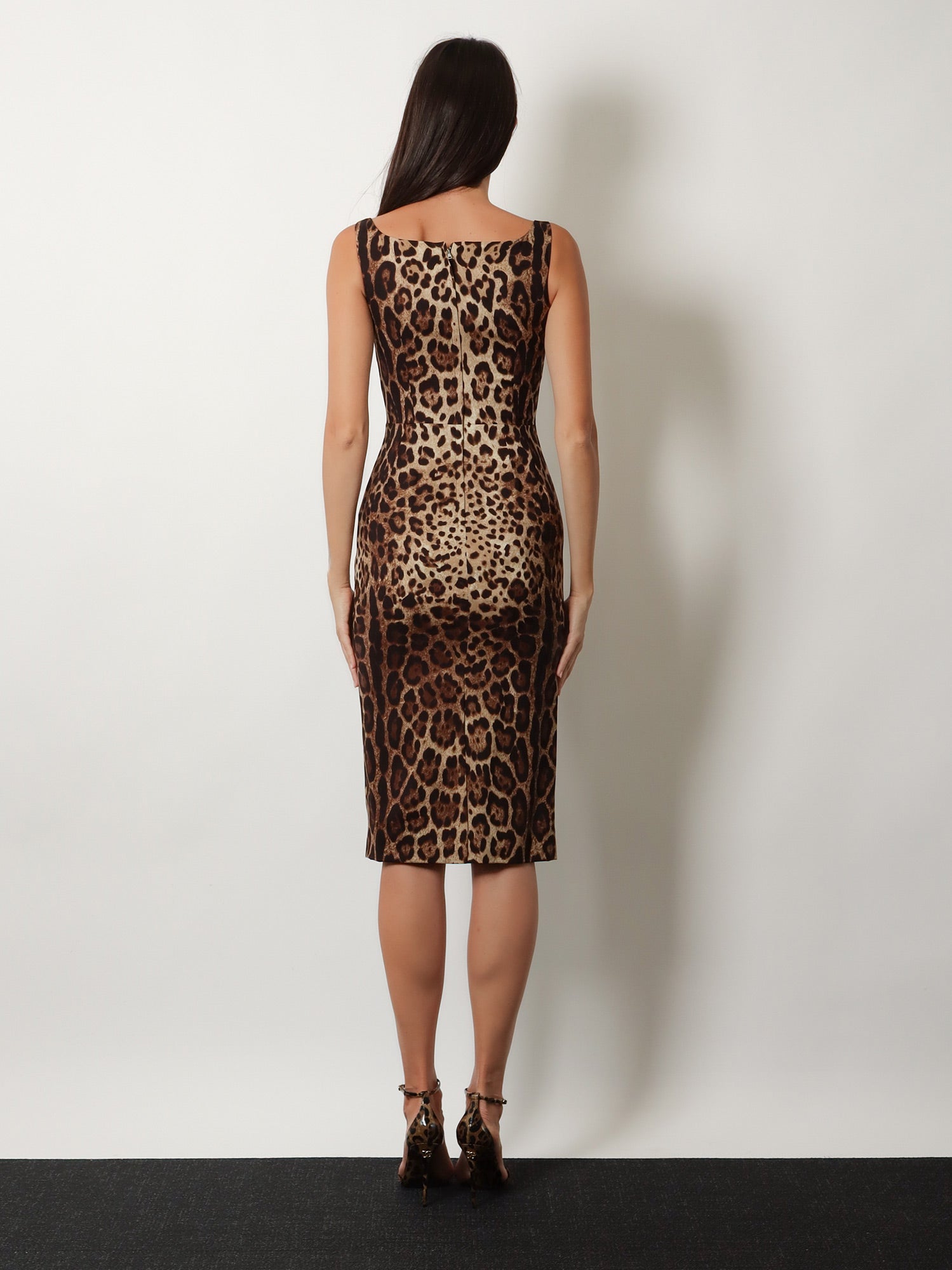 Dolce & Gabbana Women Midi Dress With Animal Print DOLCE & GABBANA