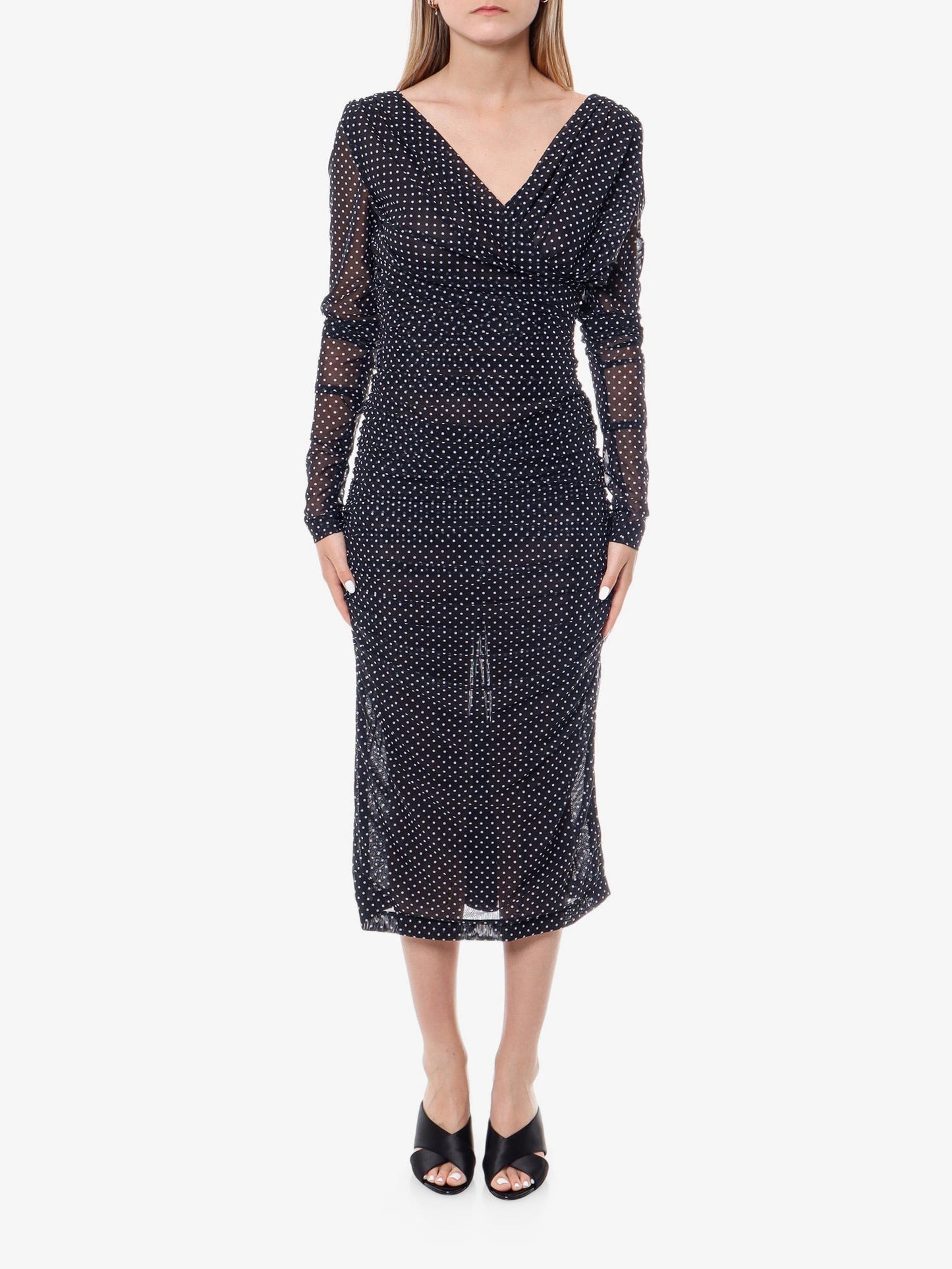 Dolce & Gabbana Women Polka-Dots Dress With Drapery DOLCE & GABBANA