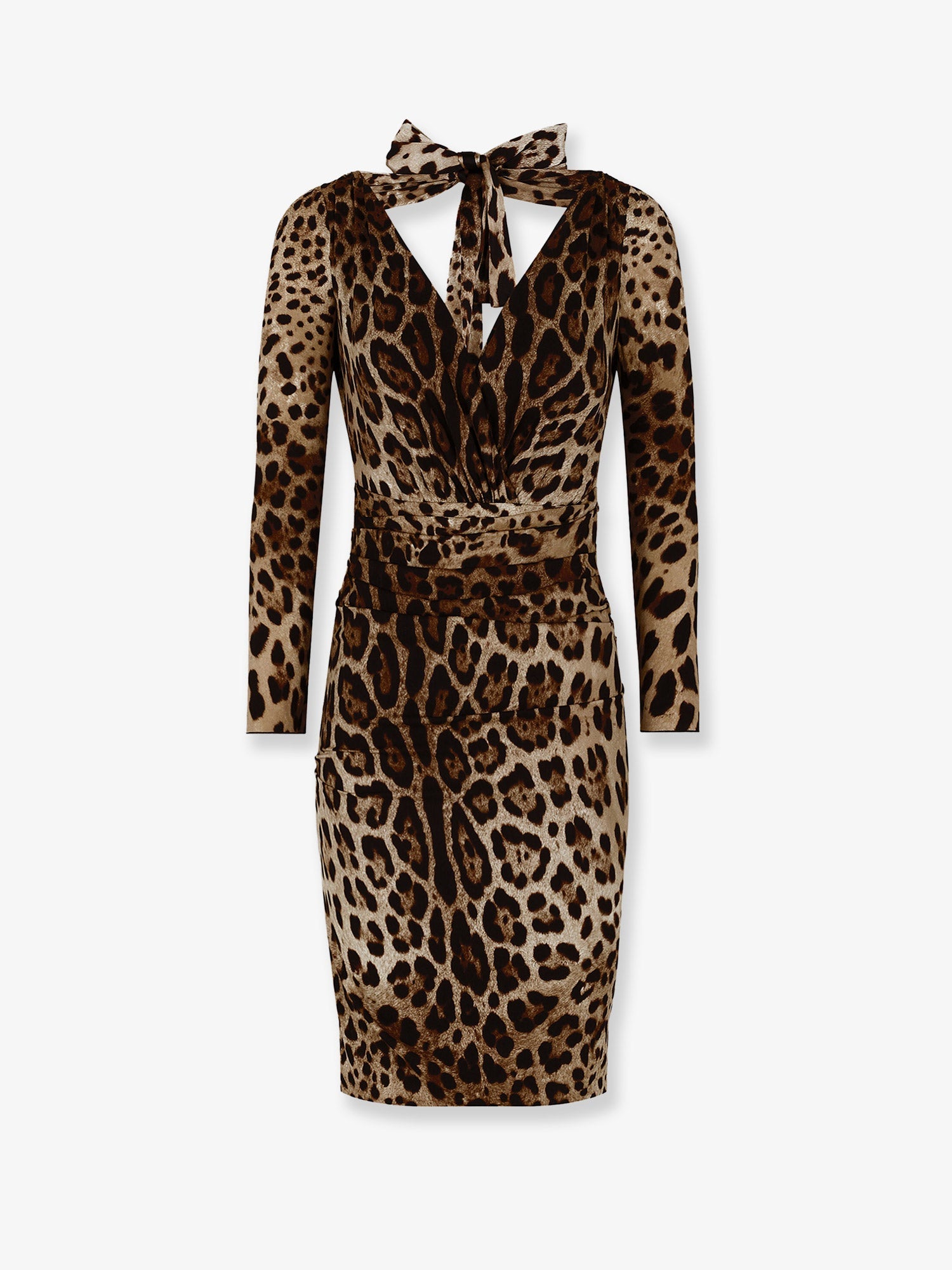Dolce & Gabbana Women Leopard Print Short Charmeuse Dress DOLCE & GABBANA