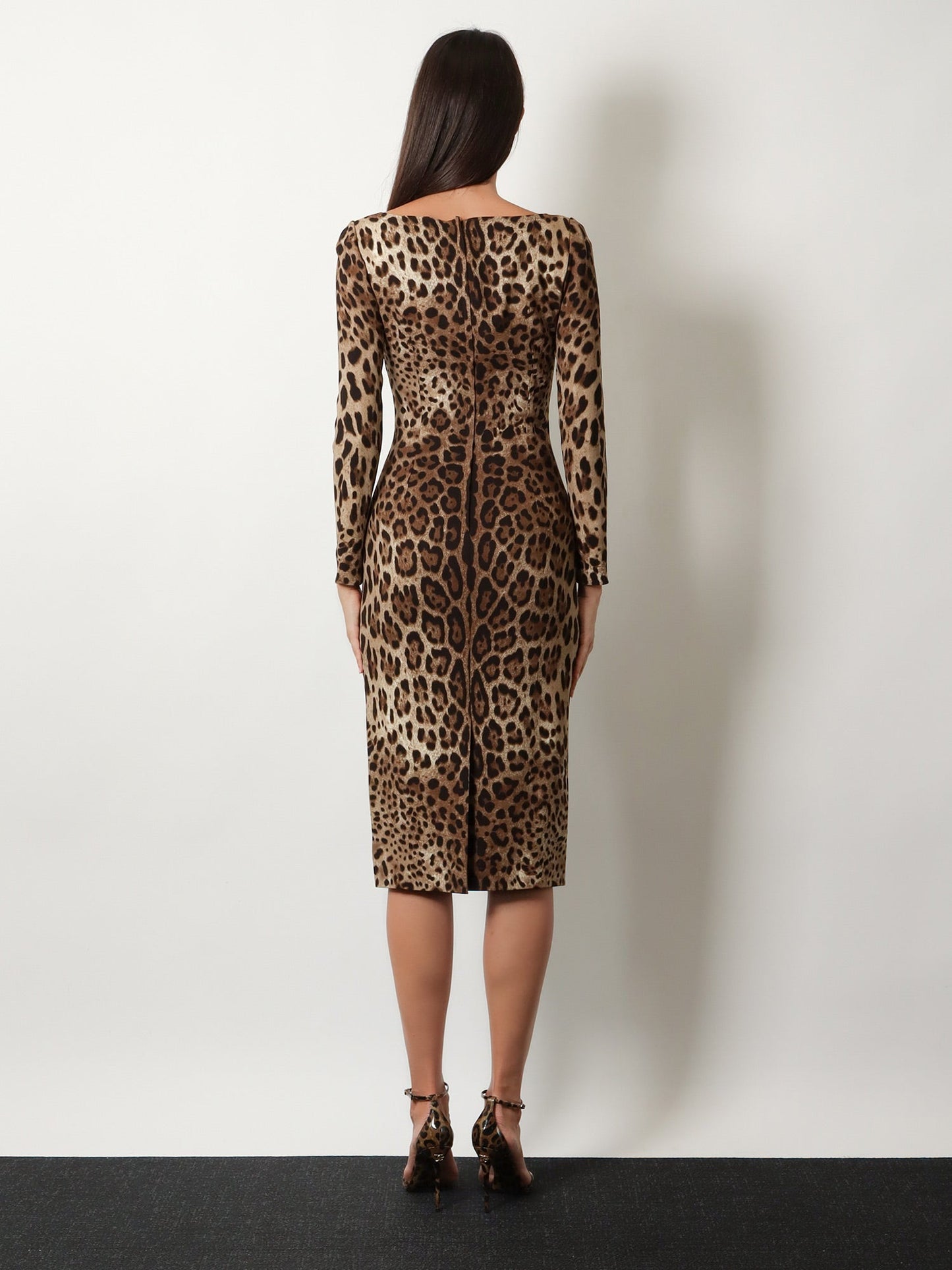 Dolce & Gabbana Women Midi Dress With Animal Print DOLCE & GABBANA