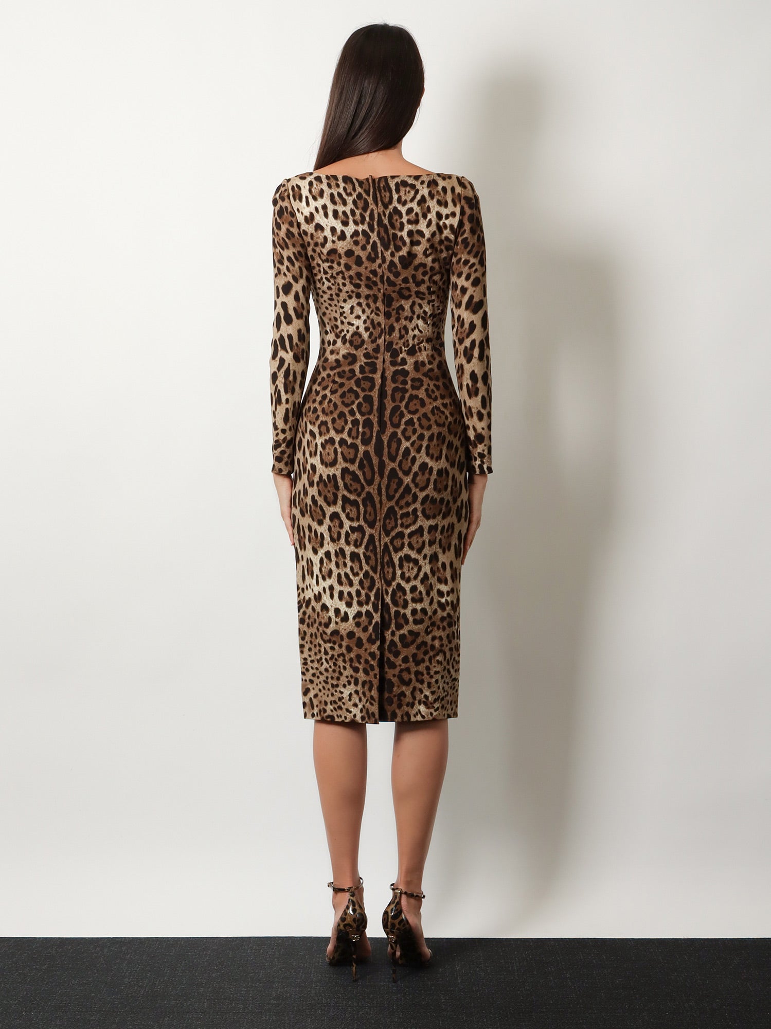 Dolce & Gabbana Women Midi Dress With Animal Print DOLCE & GABBANA