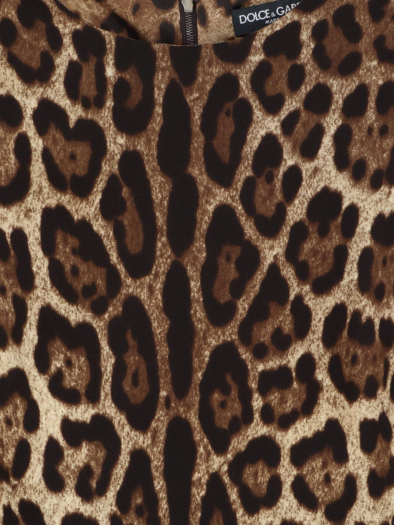 Dolce & Gabbana Women Stretch Silk Dress With Leopard Print DOLCE & GABBANA