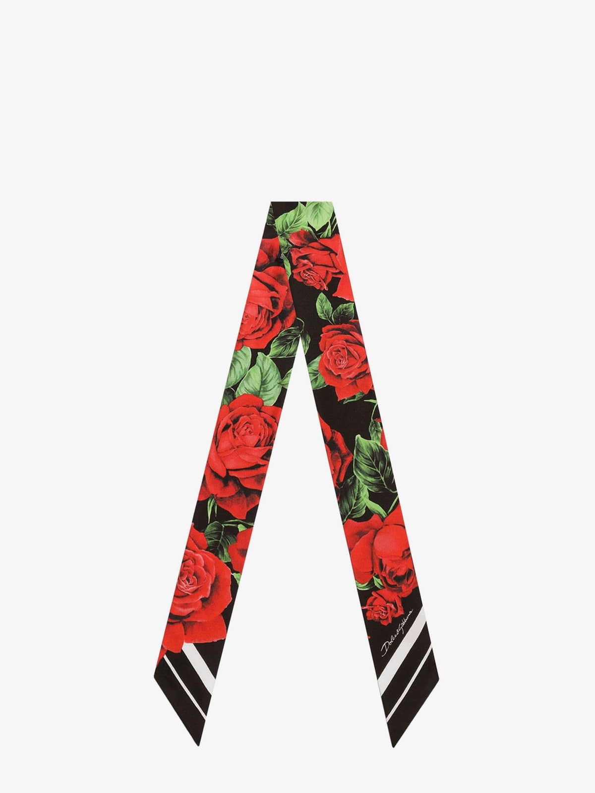 Dolce & Gabbana Women Silk Twill Bandeau With Bouquet Rose Print DOLCE & GABBANA