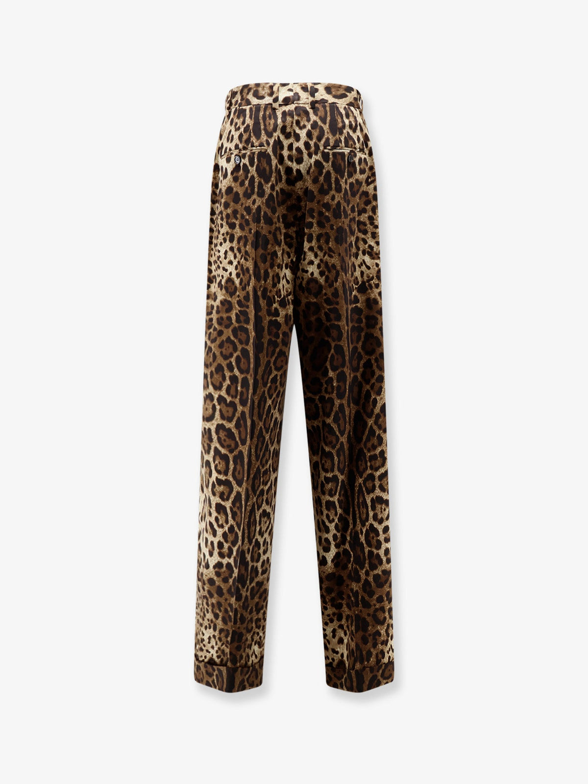 Dolce & Gabbana Women Stretch Wool Trousers With Animal Print DOLCE & GABBANA