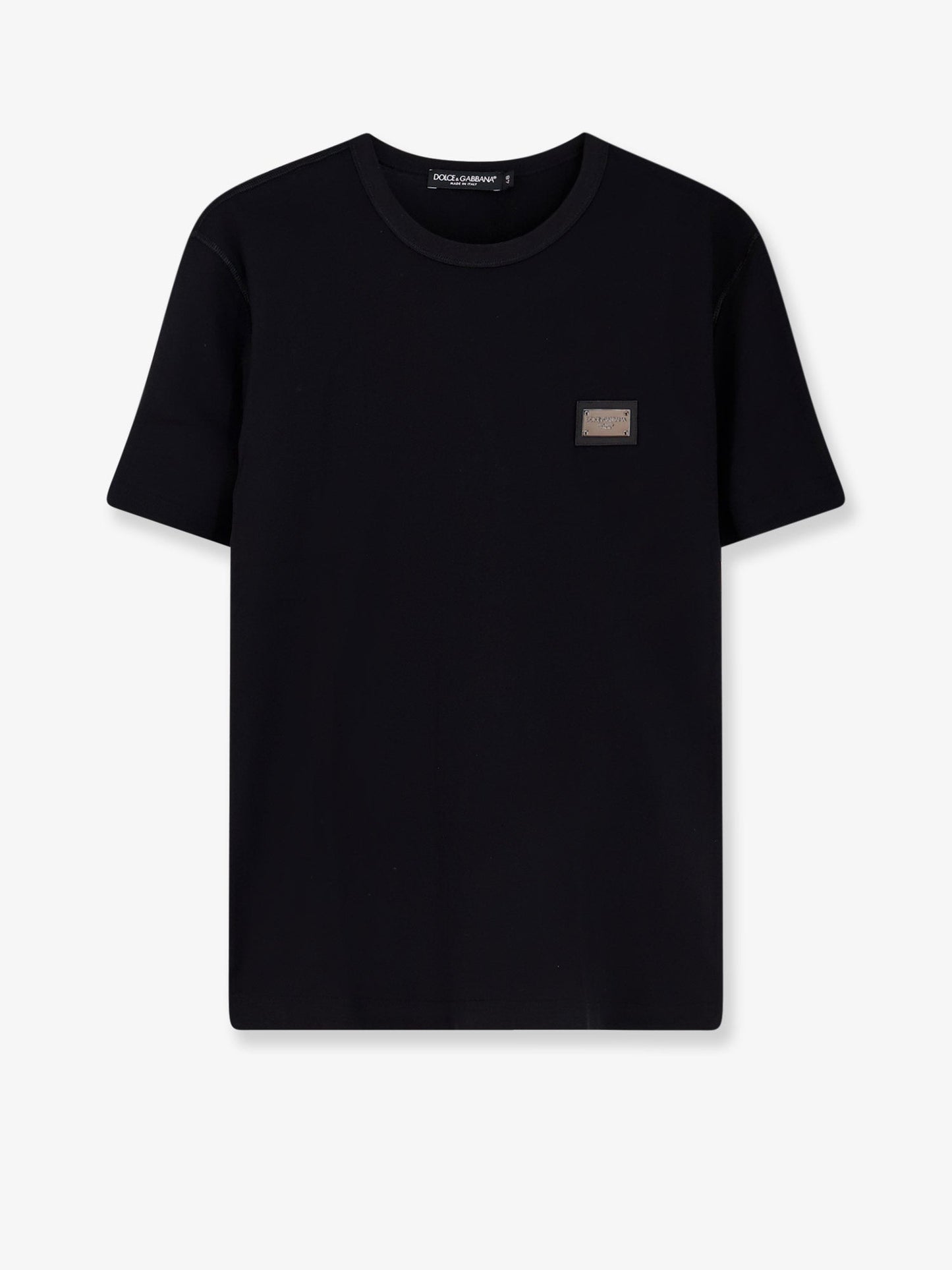Dolce & Gabbana Men Cotton T-Shirt With Logo Patch DOLCE & GABBANA