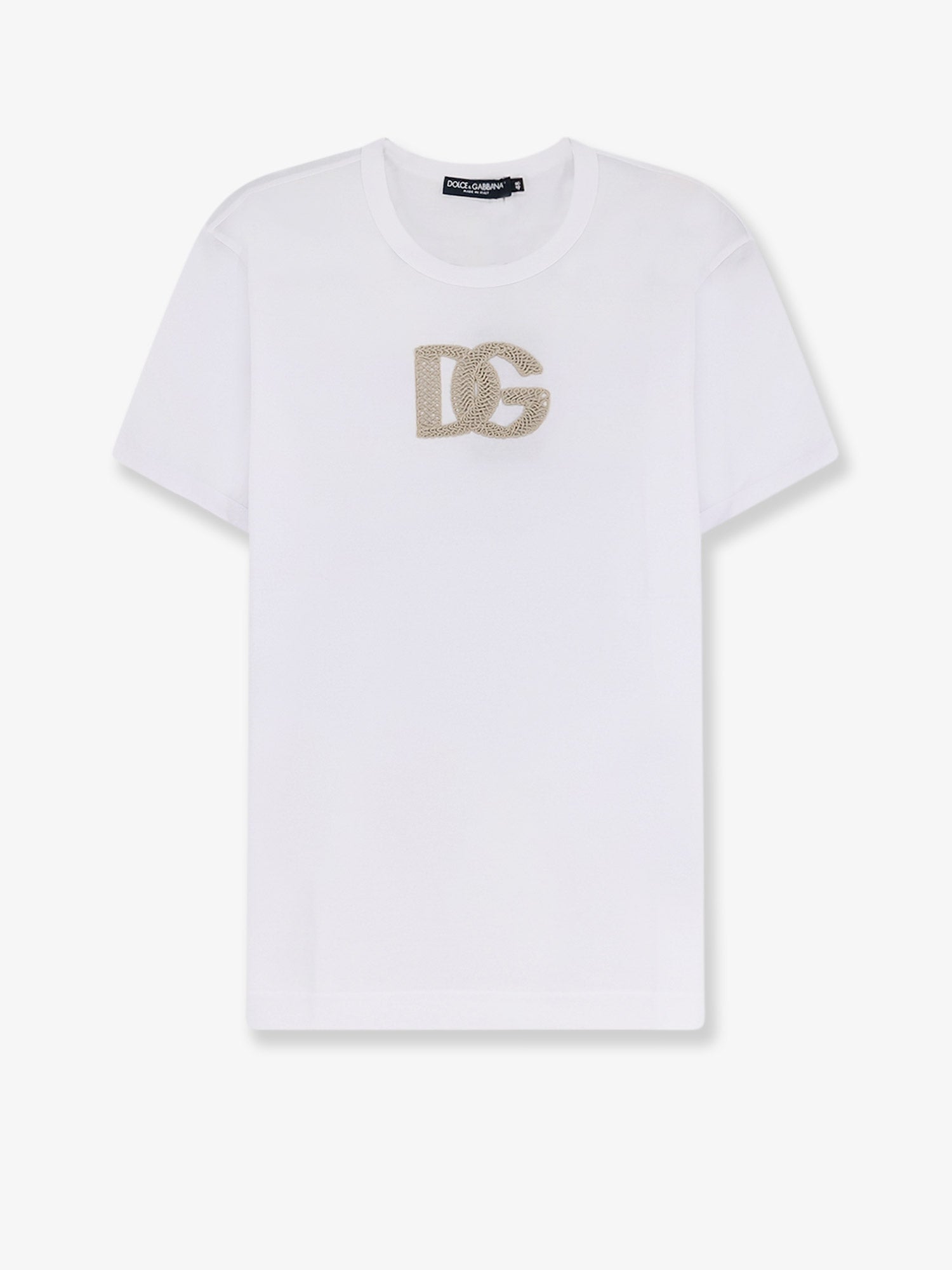 Dolce & Gabbana Men Cotton T-Shirt With Patch Logo On The Front DOLCE & GABBANA