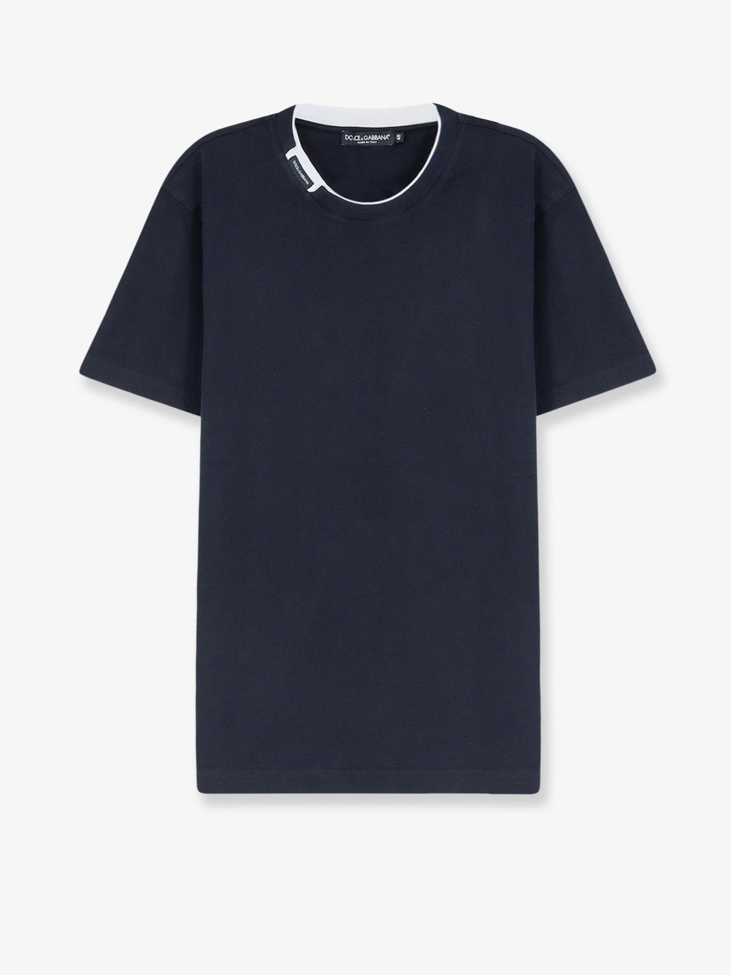 Dolce & Gabbana Men Cotton T-Shirt With Contrasting Profile