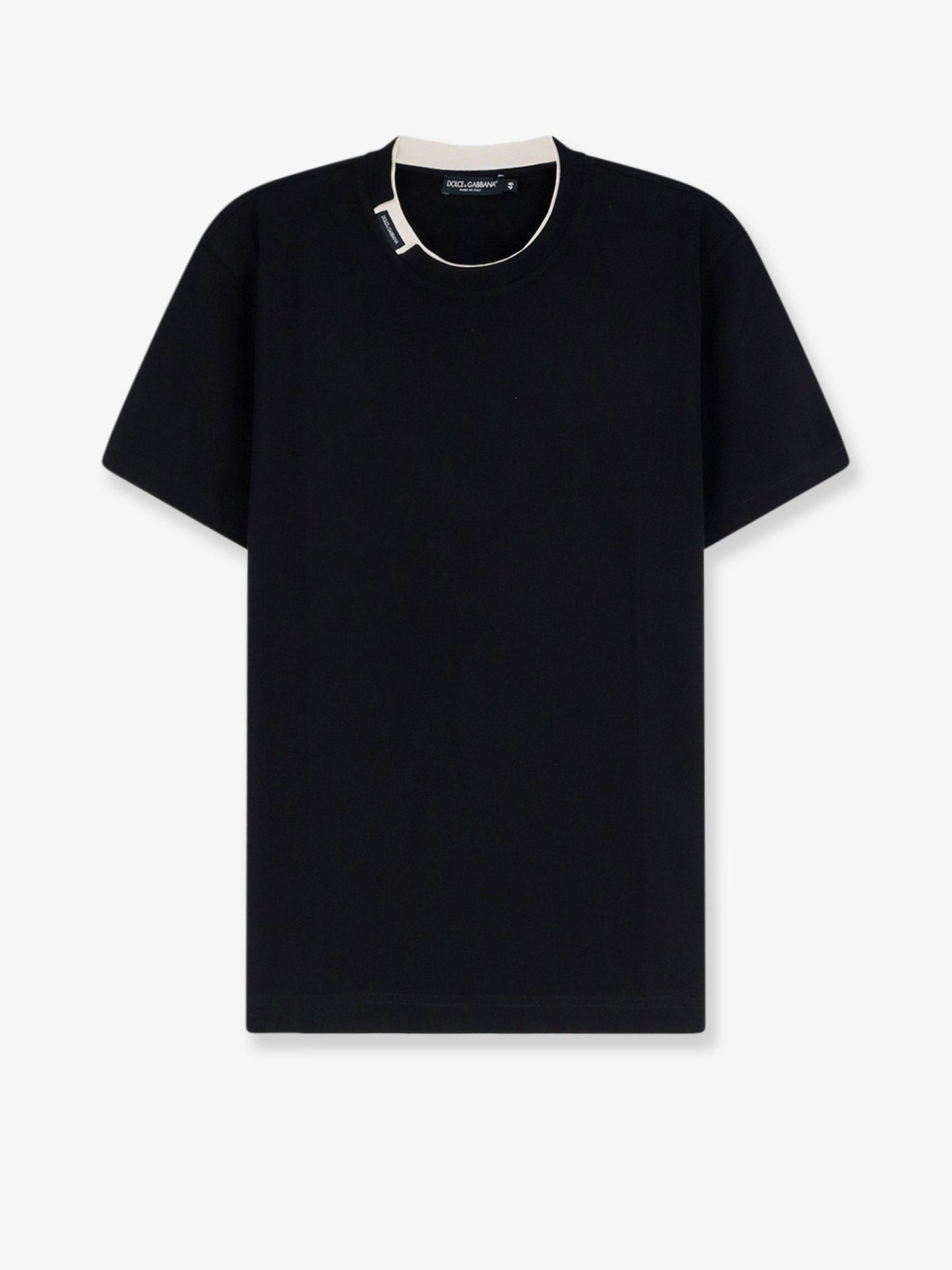 Dolce & Gabbana Men Cotton T-Shirt With Contrasting Profile