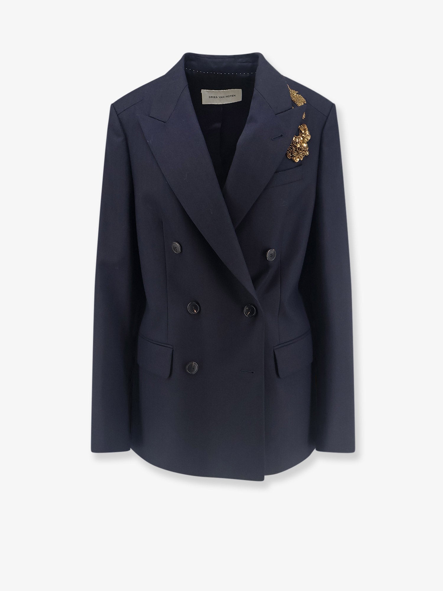 Dries Van Noten Women Barrysta Wool Blazer With Gold Embroidery DRIES VAN NOTEN