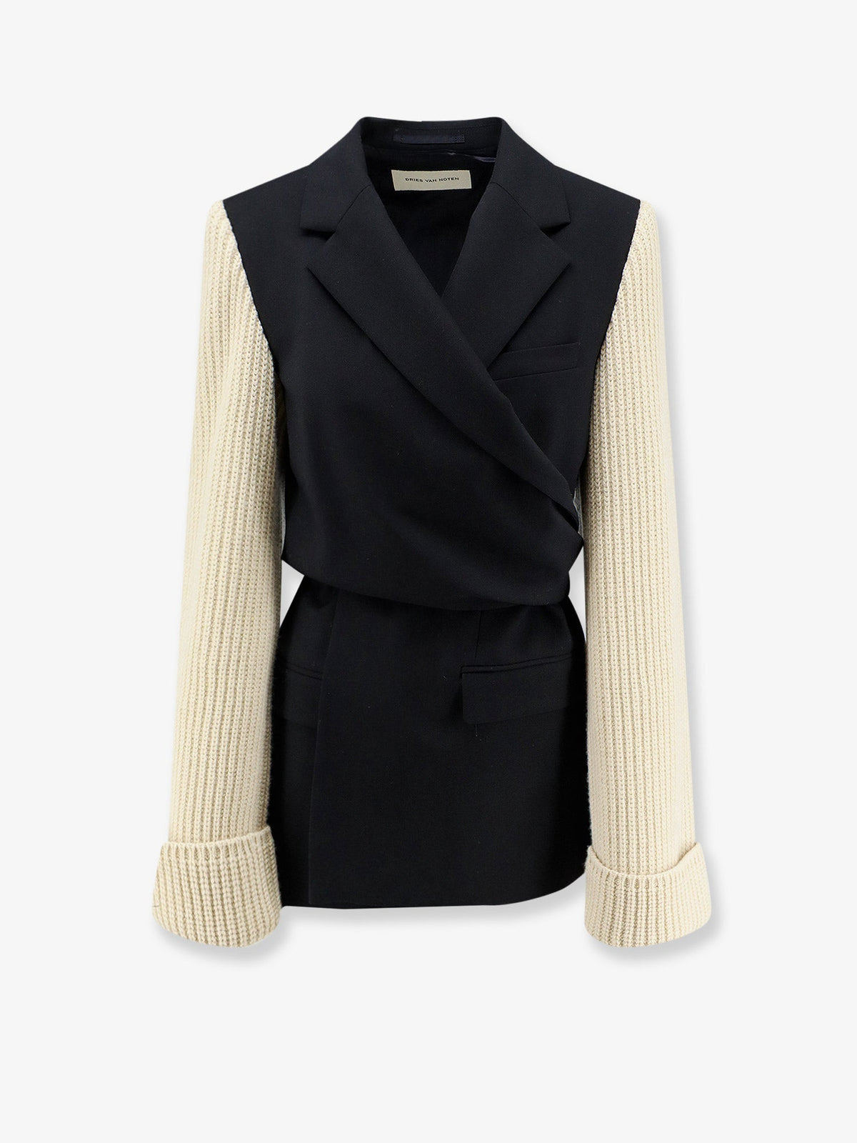 Dries Van Noten Women Beline Bis Wool Blazer With Contrasting Sleeves DRIES VAN NOTEN