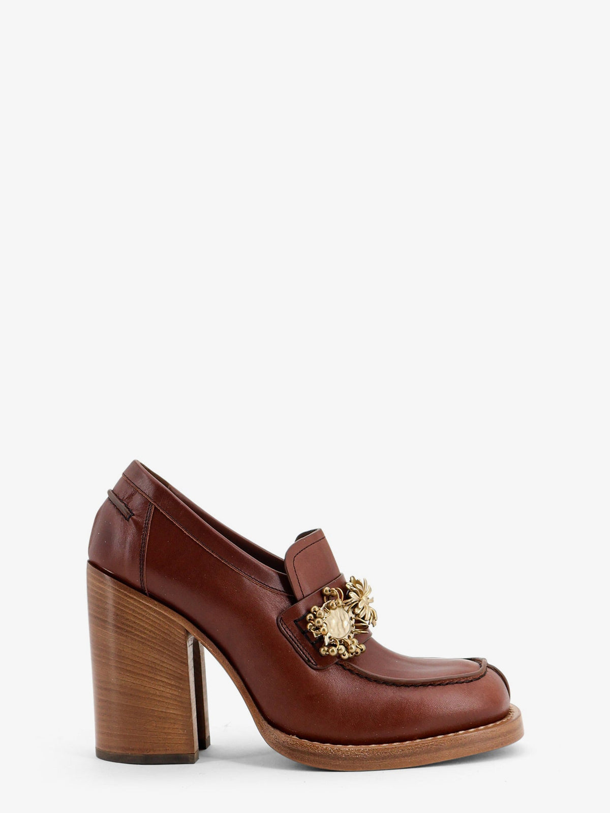 Dries Van Noten Women Leather Loafers With Hells DRIES VAN NOTEN