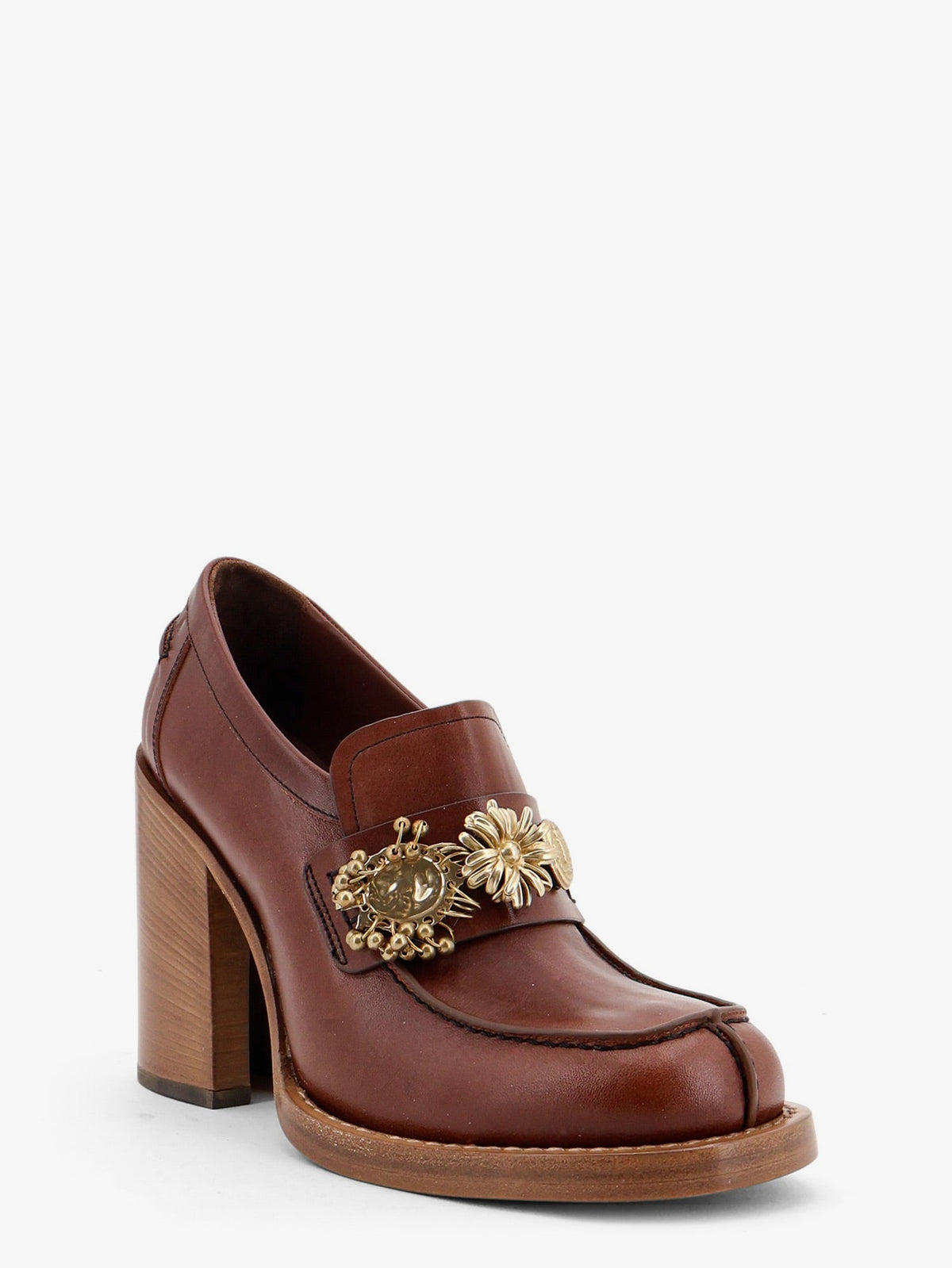 Dries Van Noten Women Leather Loafers With Hells DRIES VAN NOTEN