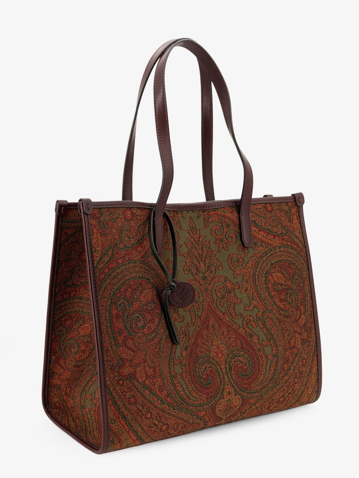Etro Women Love Trotter Paisley Jacquard Shopping Bag With Leather Handles ETRO
