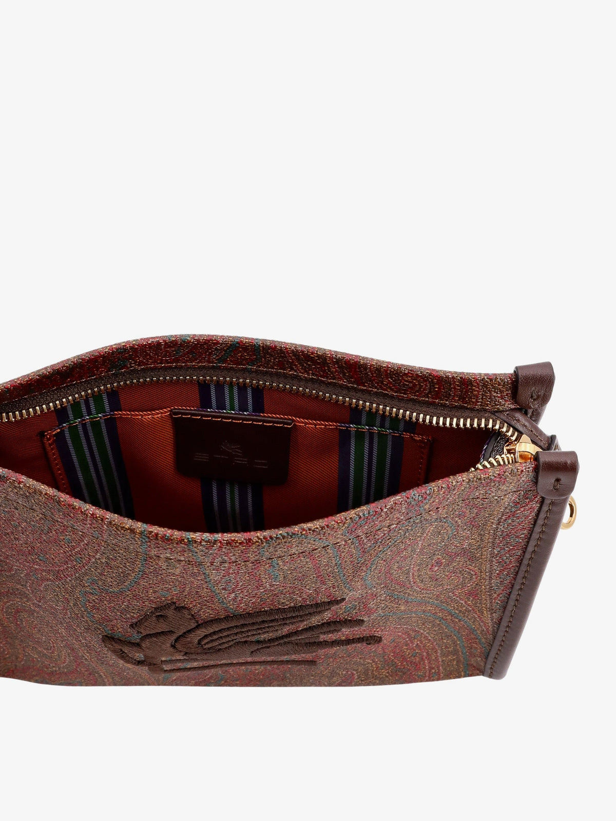 Etro Women Pegaso Arnica Paisley Fabric Pouch ETRO