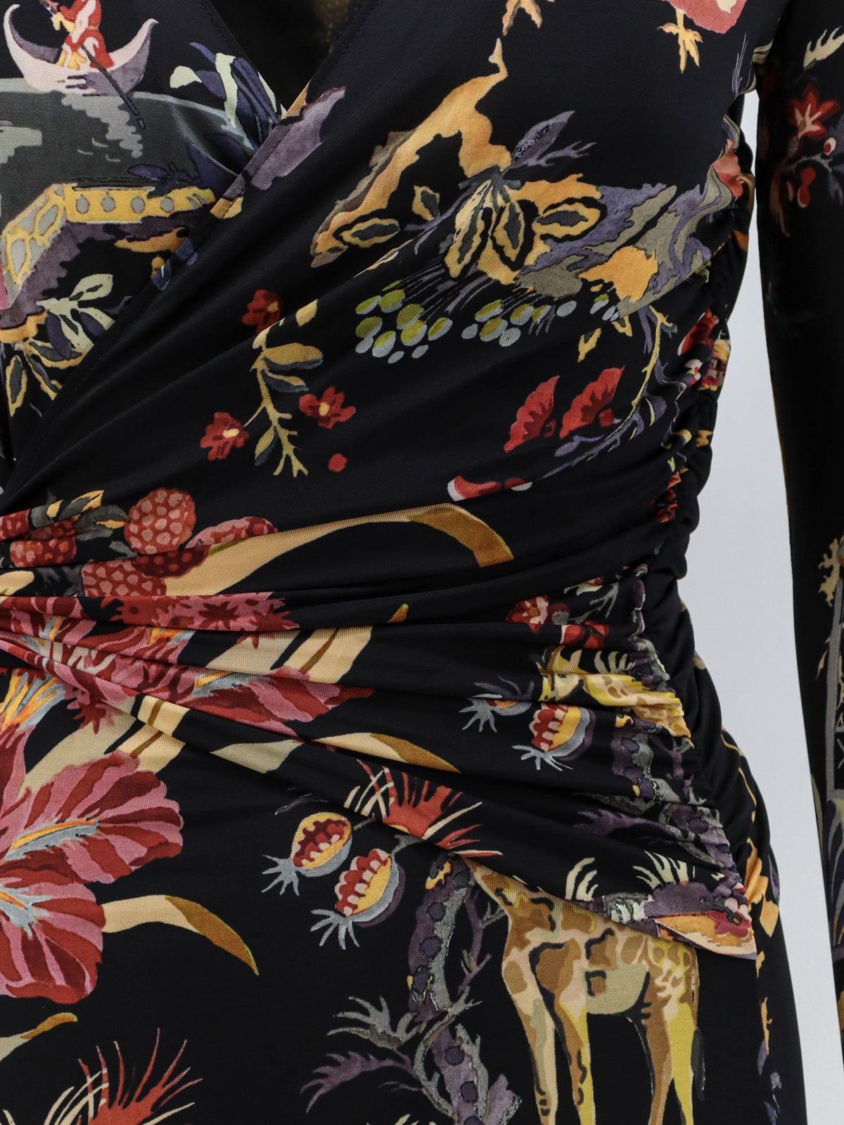 Etro Women Stretch Viscose Long Dress With Multicolor Print ETRO