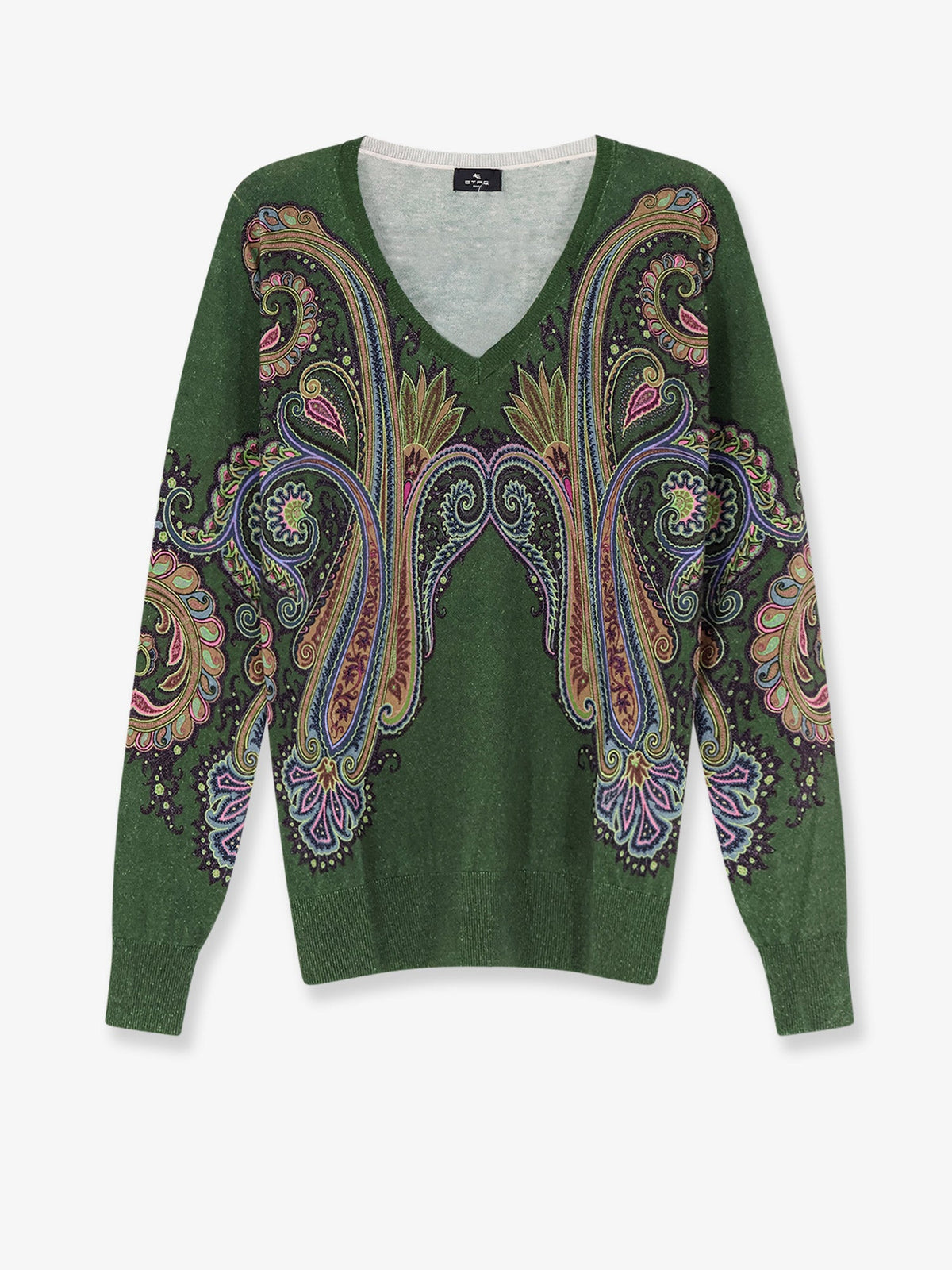 Etro Women Silk And Cashmere Blend Sweater With Iconic Paisley Print ETRO