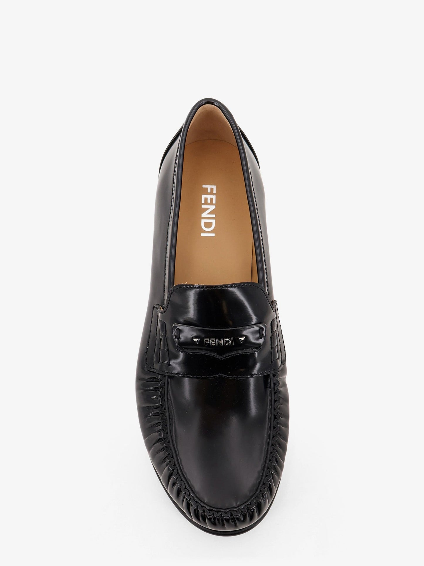 Fendi Men Leather Scrunch Loafers FENDI