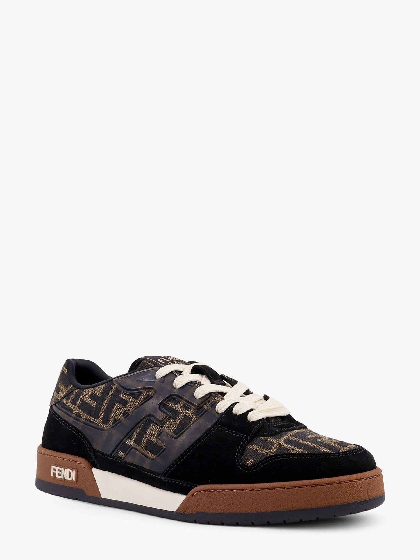 Fendi Men Fendi Match Ff Jacquard And Suede Sneakers FENDI